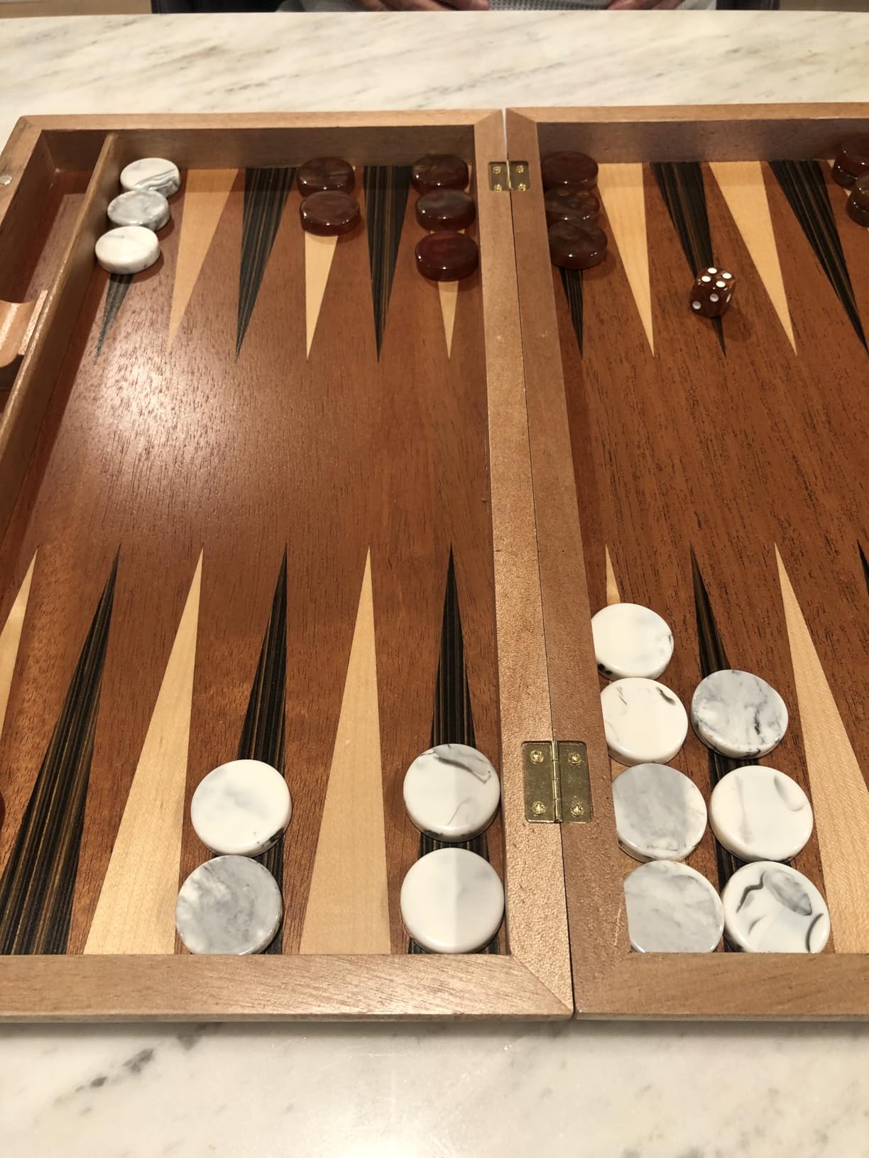 Pointworks 17 Inch Backgammon Sets for Adults. Beautiful Wood Inlaid Backgammon Board Game Set with Unique Checkers & Dice. Large Back Gammon Game Sets Travel Size for 2 Players Nardi or Tavla customer photo 1