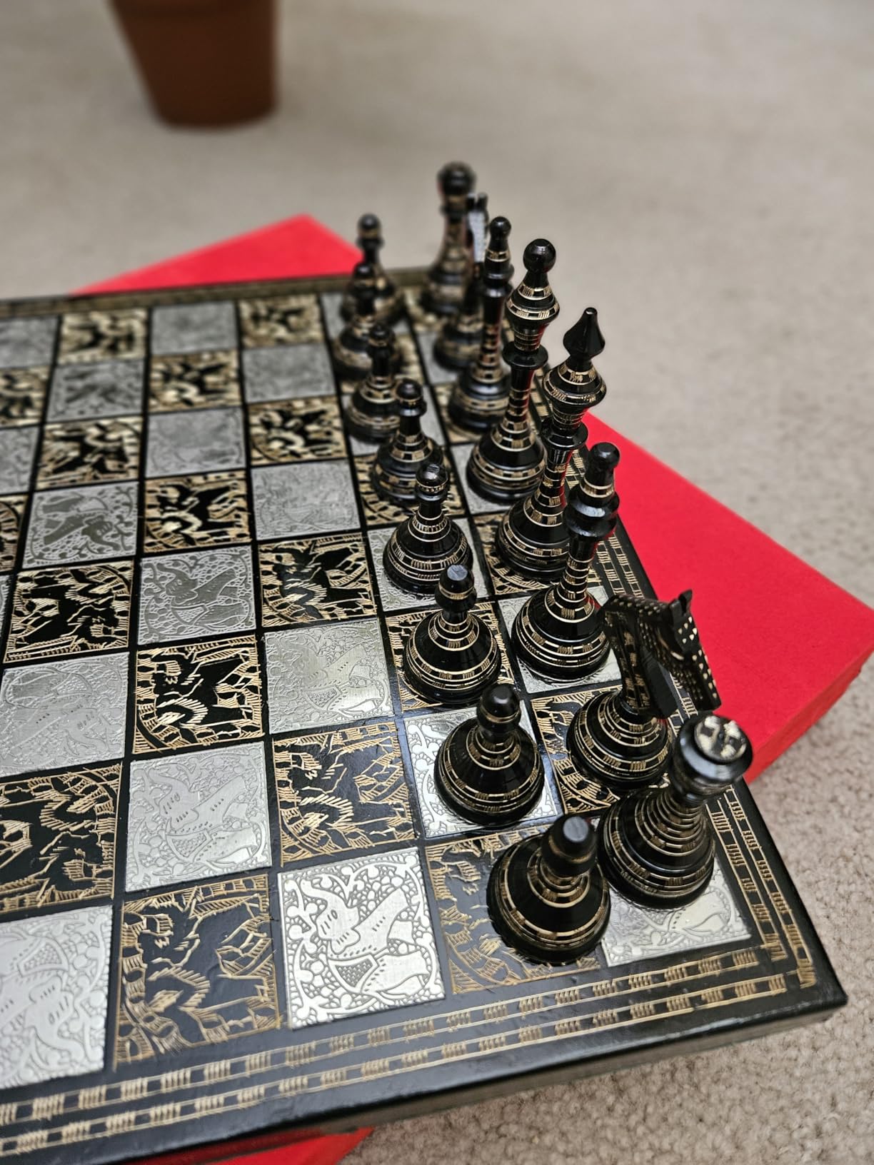 Luxury & Decorative Premium Chess Board Game Set | 14 x 14 Inches | Multicolor | Collectible & Handmade Chess Set for Professionals & Adult for Tournament/for Gifting by INDUS LIVING customer photo 2