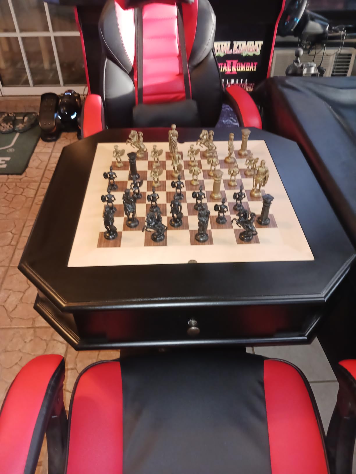 Acme Galini 2-Drawer Wooden Game Table in Black customer photo 2