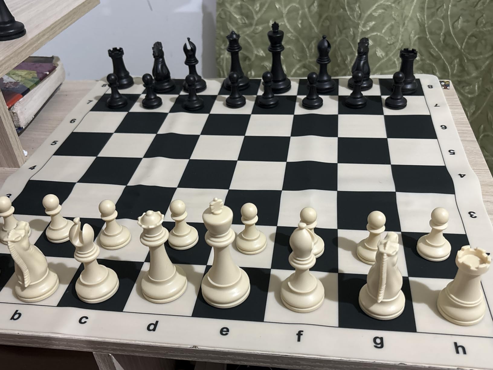 A&A Tournament Chess Set - 20x20 Foldable Silicone Chess Board, 3.75 King Quadruple Weighted Staunton Pieces, Storage Bag customer photo 2