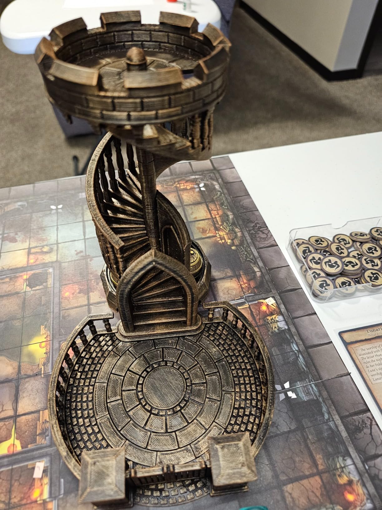 AUSPDICE DND Dice Tower - 36 Step Retro Color Tower for High Randomness in Table Games Like Dungeons and Dragons - Perfect Role Playing Game Gift (Ancient Silver Color) customer photo 1
