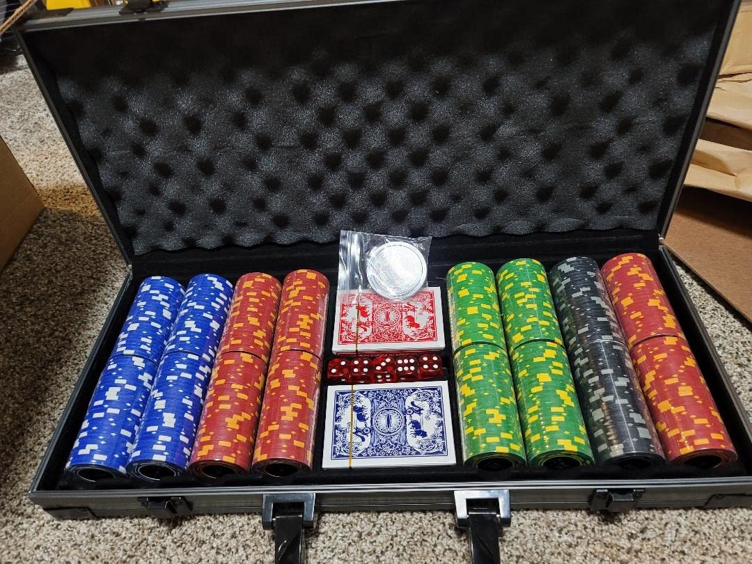 Comie Poker Chips, 500PCS Poker Chip Set with Aluminum Travel Case, 11.5 Gram Poker Set for Texas Holdings Blackjack Gambling customer photo 1