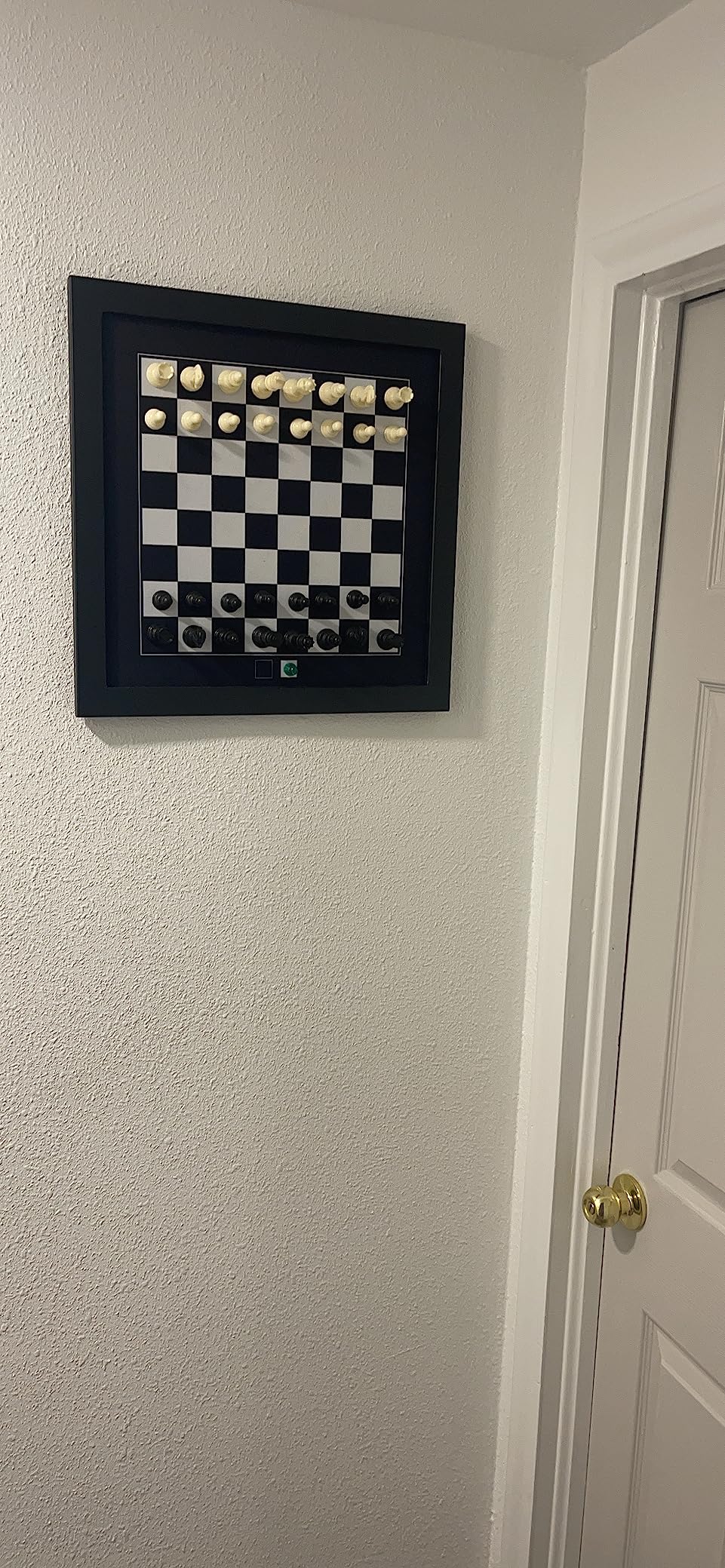 Hanging Magnetic Wall Chess Set - Wooden Board with Black & White Game Pieces - Chessboard Playing Art & Decor for Home and Office customer photo 1