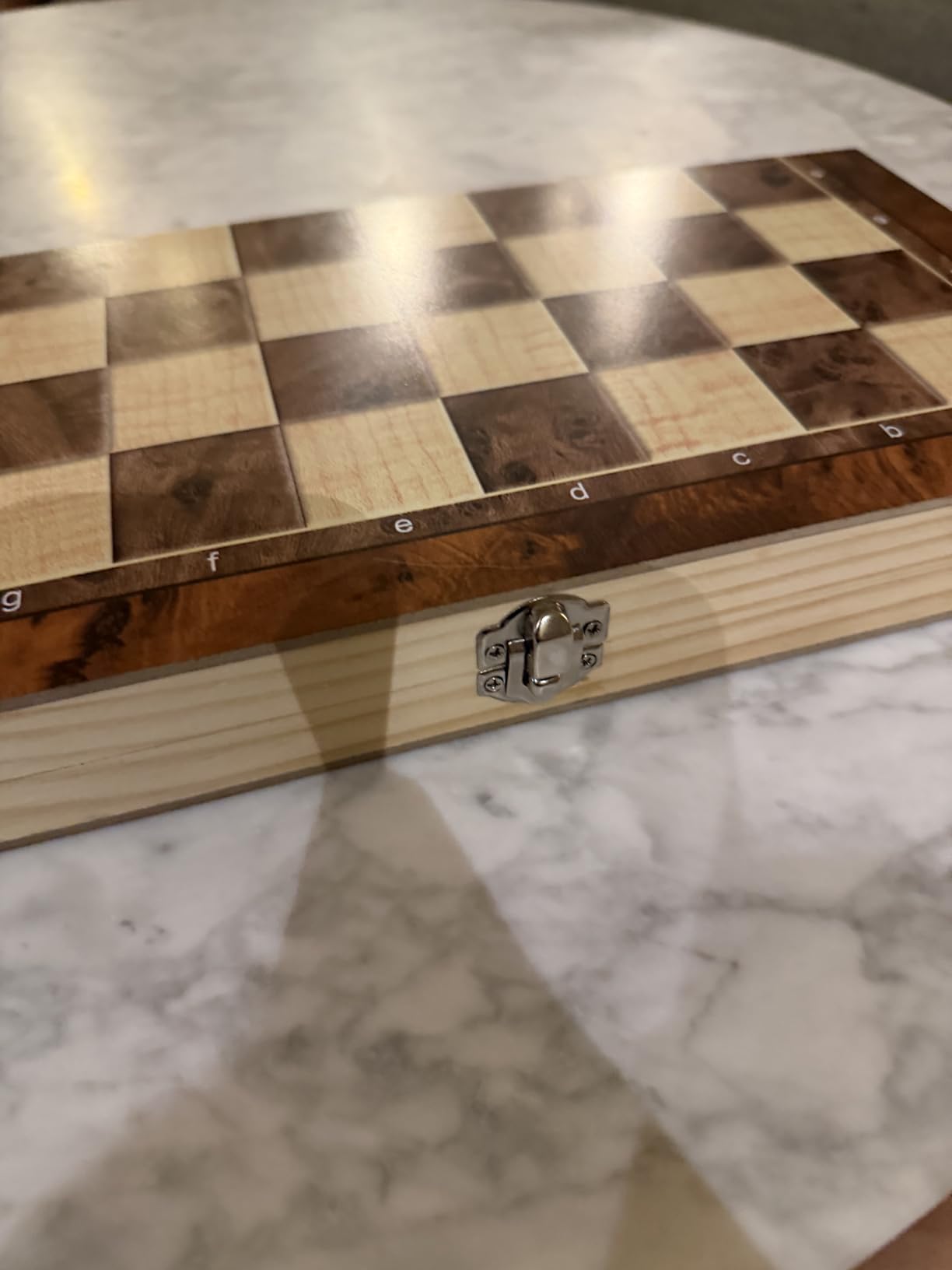 Folding Storage Wooden Chess Board Sets - 3 in 1 Chess Board Game for Adults and Kids (Backgammon, Checkers), Exquisite Wooden Chess Set customer photo 1