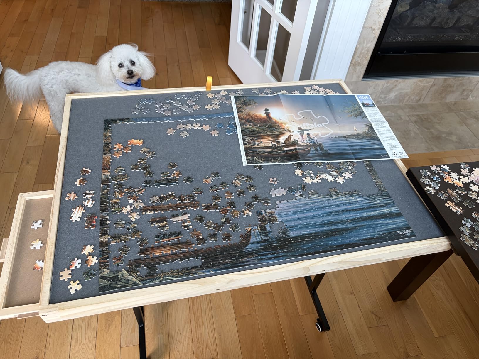 ALL4JIG 1500 Piece Jigsaw Puzzle Table with Legs, 24.53