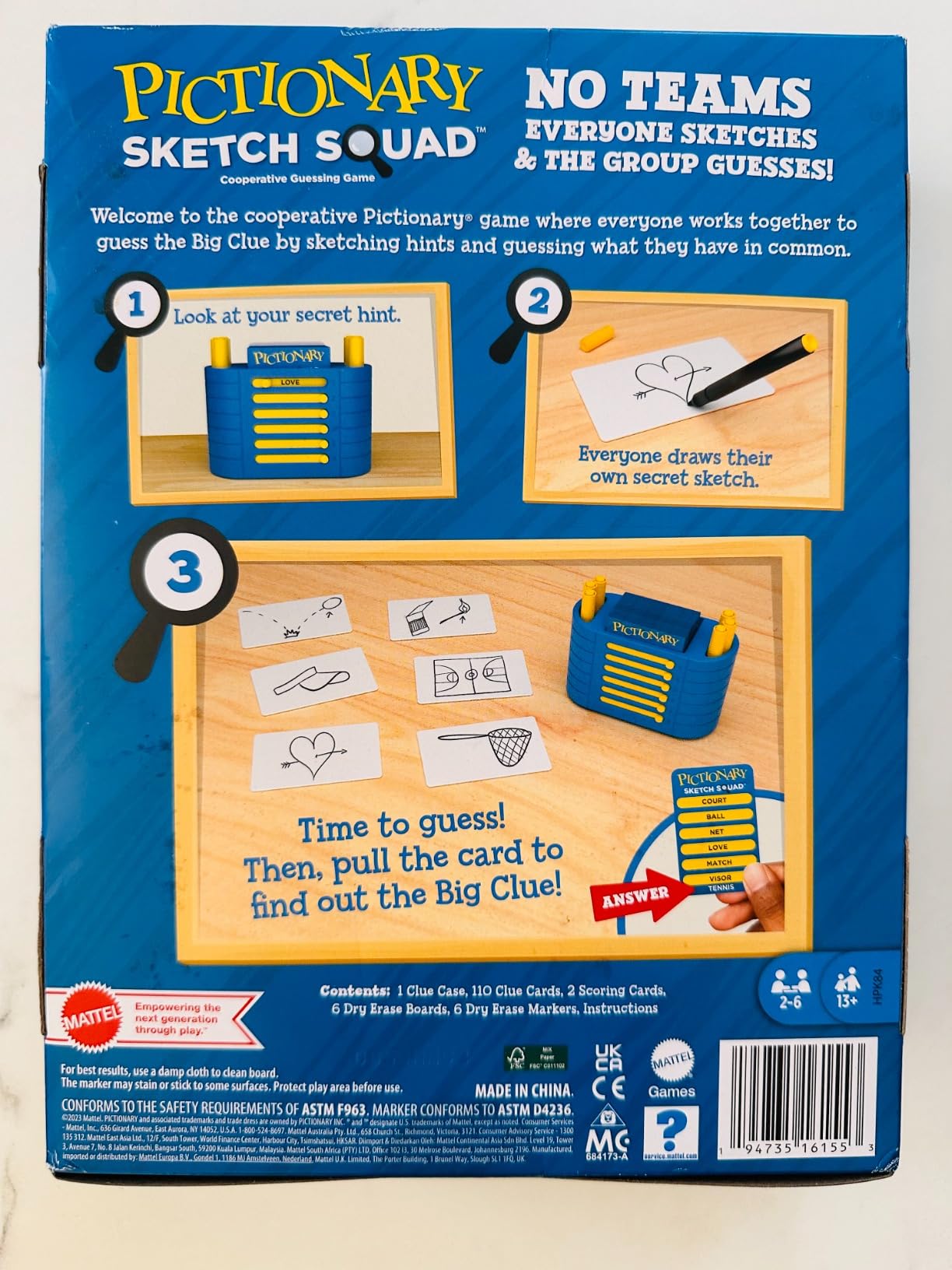 Mattel Games Pictionary Sketch Squad Cooperative Party Game with Clues Case, 2- to 6-Player Drawing Game customer photo 2