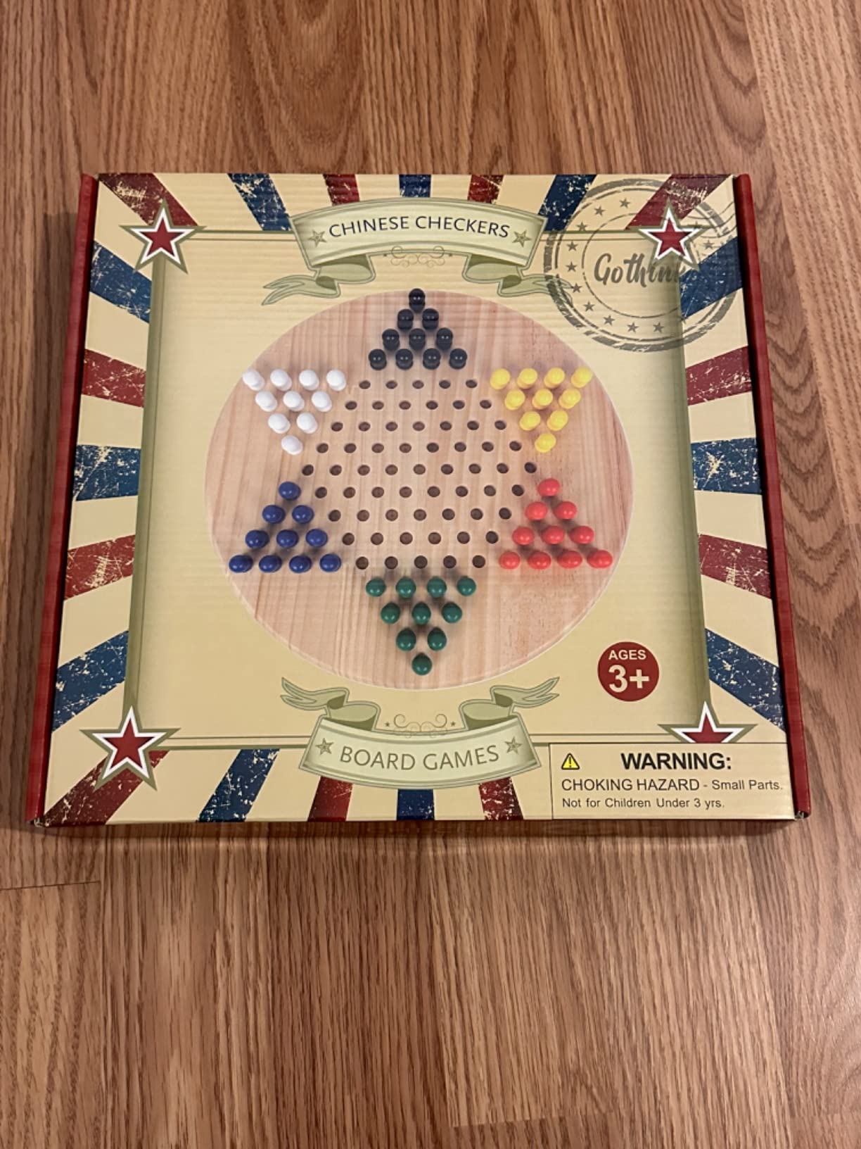Gothink Chinese Checkers Board Game Toy for Adults Seniors Kids, 11.5 inches Classic Wooden Checkers Game Set, 66 Wooden Pegs in 6 Bright Colors, Fun Family Board Games for All Ages customer photo 1