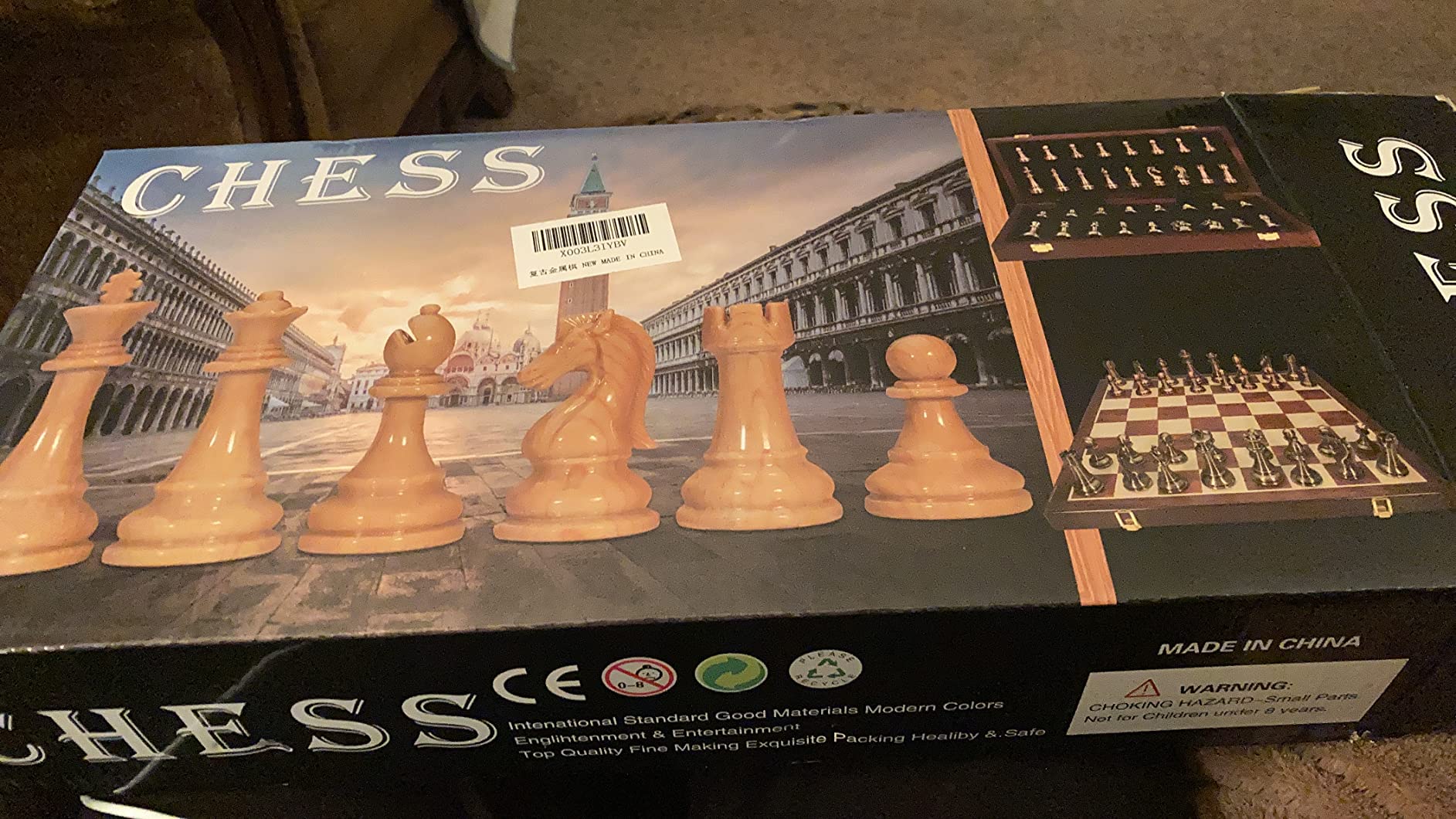 Retro Metal Chess Set for Adults and Kids - Marbling Chess Board with Chess Pieces - Travel Chess Set with Metal Pieces - Folding Chessboard - Ideal for Beginners and Professional Players customer photo 2