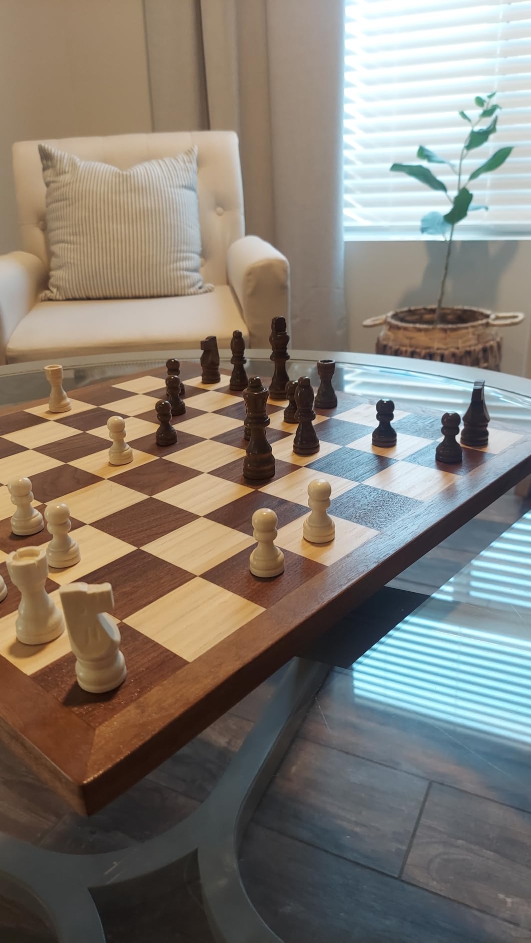 Wooden Chess Pieces Only, 32 Piece Tournament Staunton Wood Chessmen with 3.15 inches King, Chess Game Pawns for Chess Board Game, Replacement of Missing Pieces customer photo 1