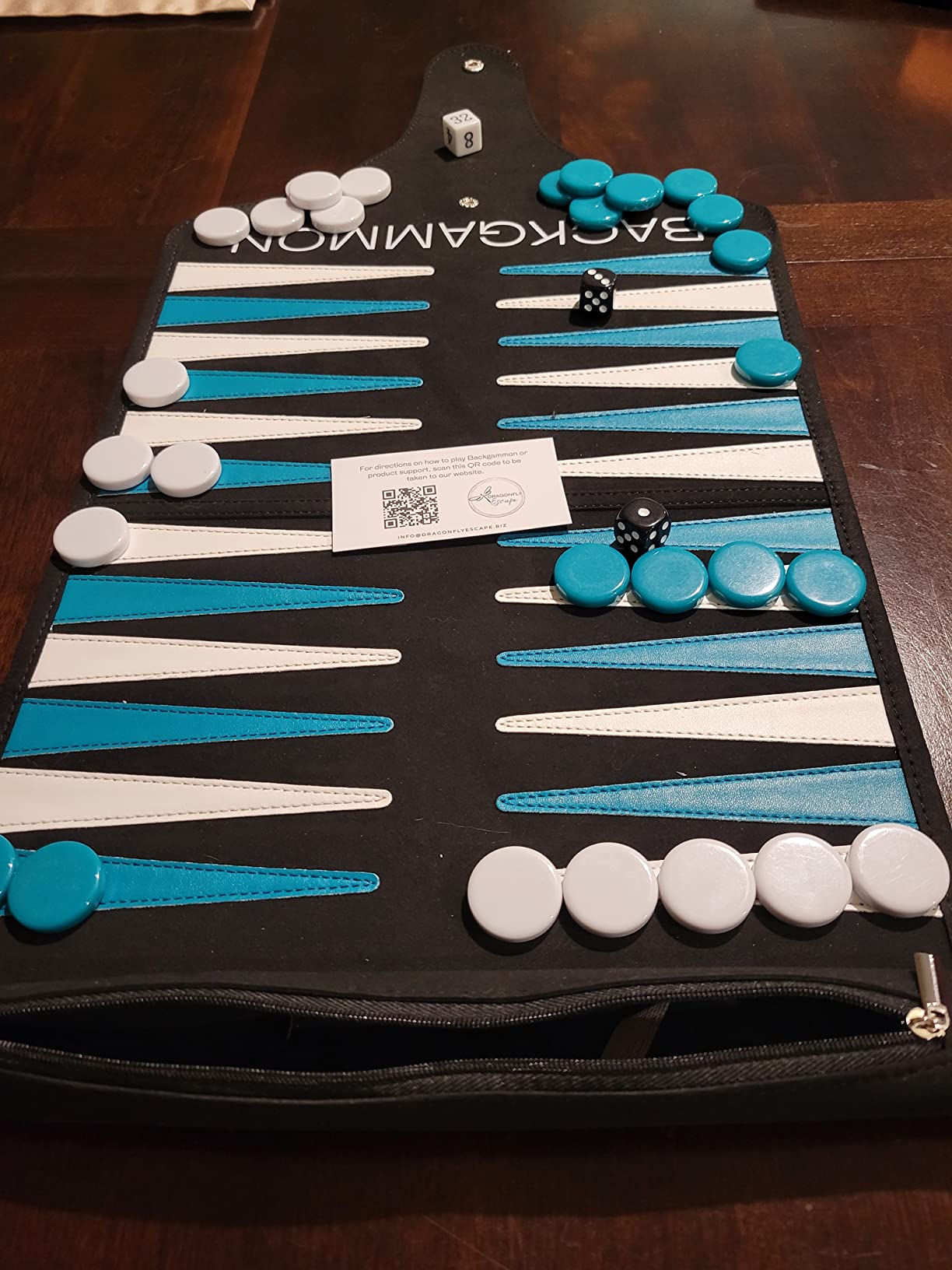 Travel Backgammon Game | Lightweight Roll-up Backgammon Set | Travel Backgammon Sets for Adults | Portable Travel-Size Strategy Board Game for Camping, Backpacking or Beach customer photo 1