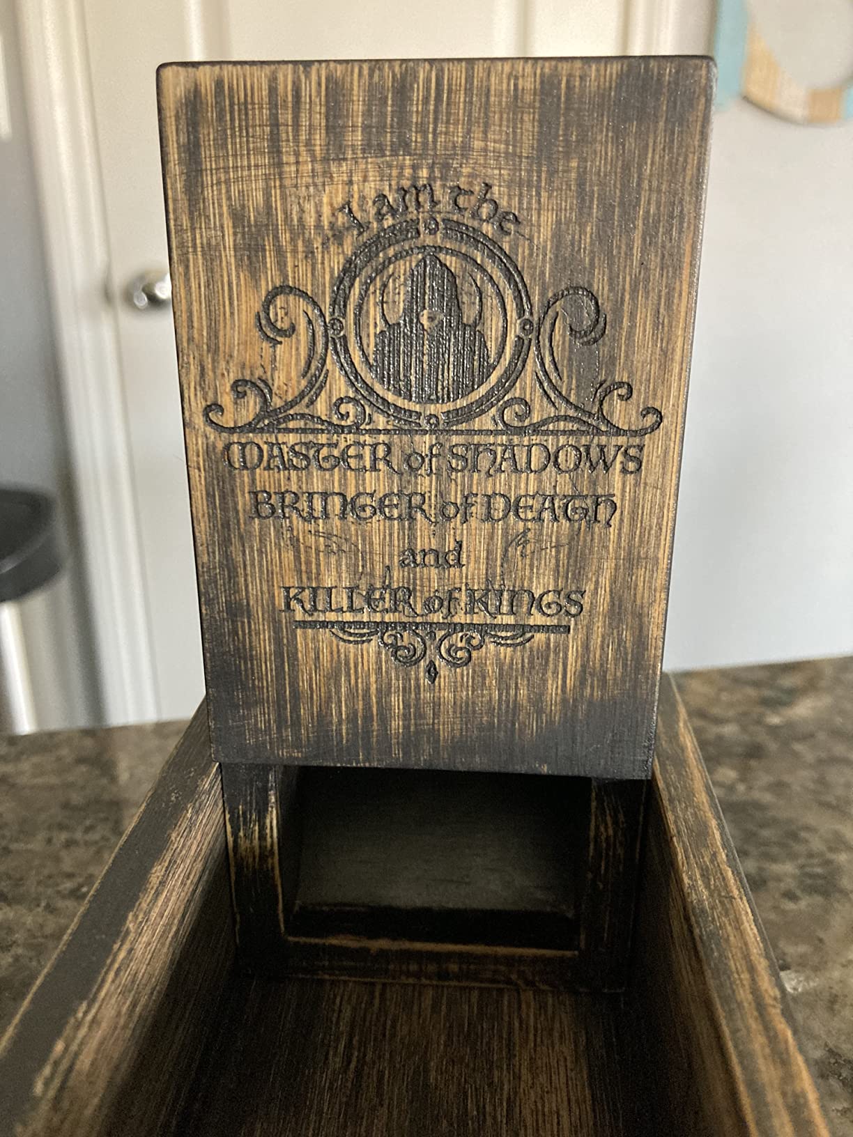 Cusdie Bamboo Dice Tower Foldable Wooden Die Roller Castle Rolling Case for Board Game, D&D, RPG(No Logo) customer photo 1