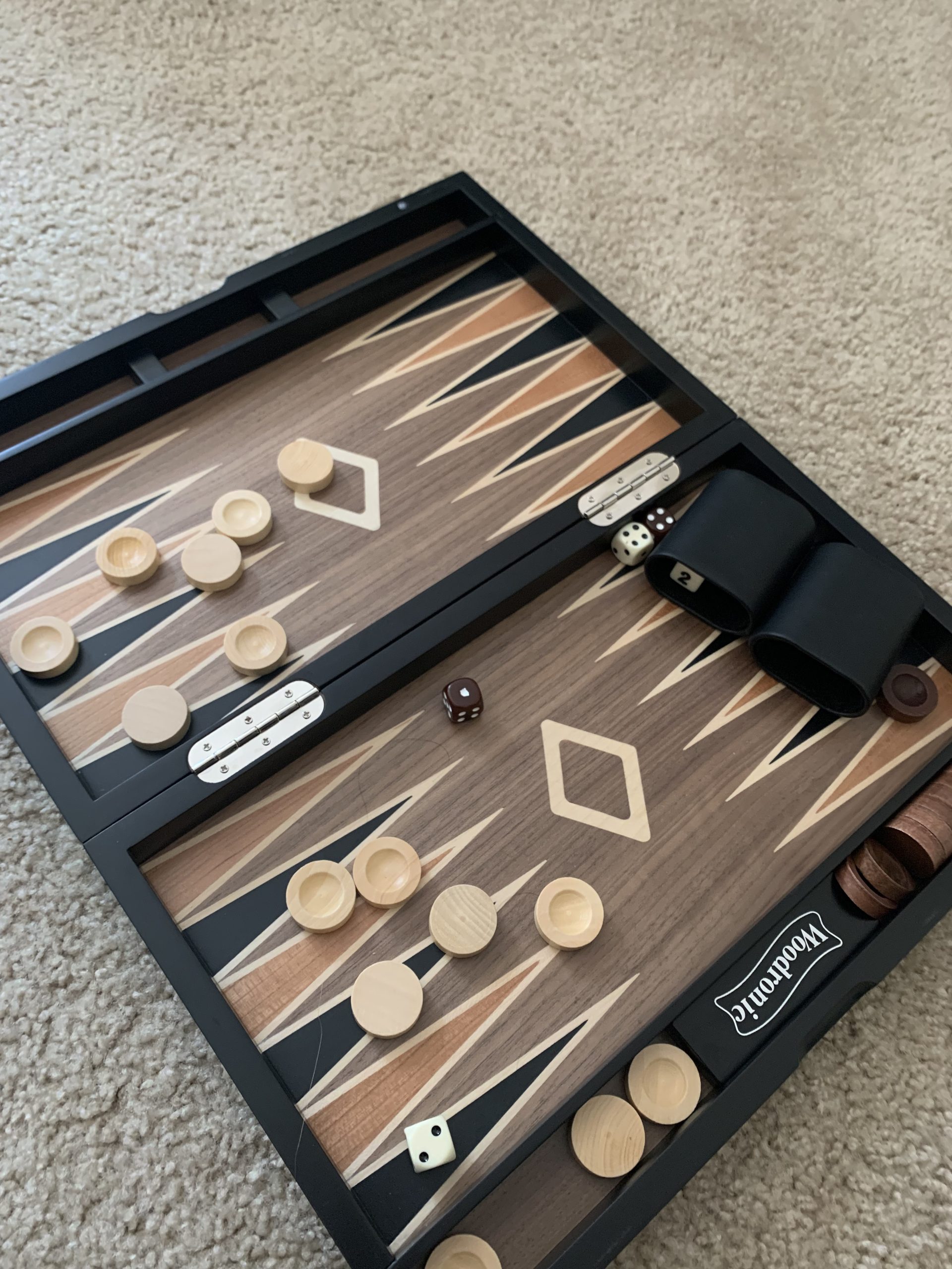 Wooden Backgammon Set for Adults - 19 Inch Classic Board Game Case - Premium Folding Backgammon Set with Wooden Playing Pieces customer photo 2