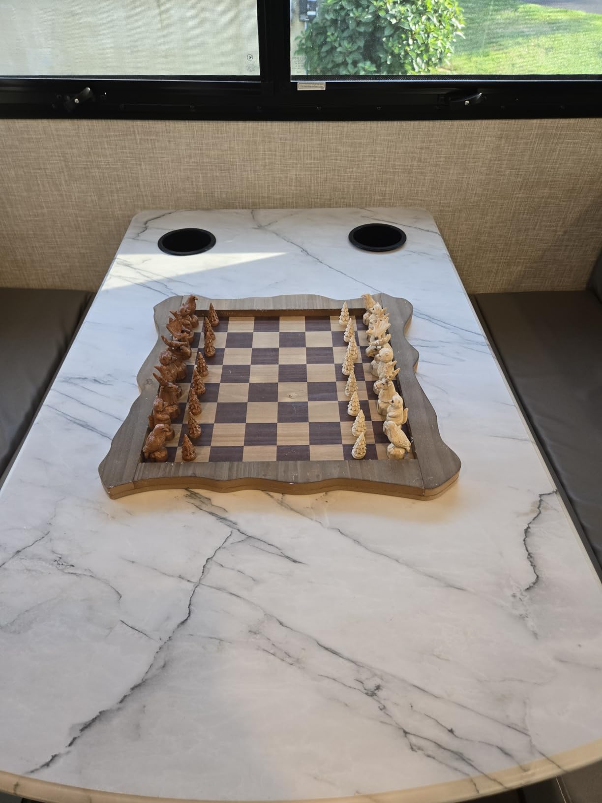 The Bridge Collection Forest Crowd Chessboard - Wooden Chess Board Set - Nice Chess Set for Adults - Exotic Chess Set for Mountain Lodge Cabin Decor customer photo 2