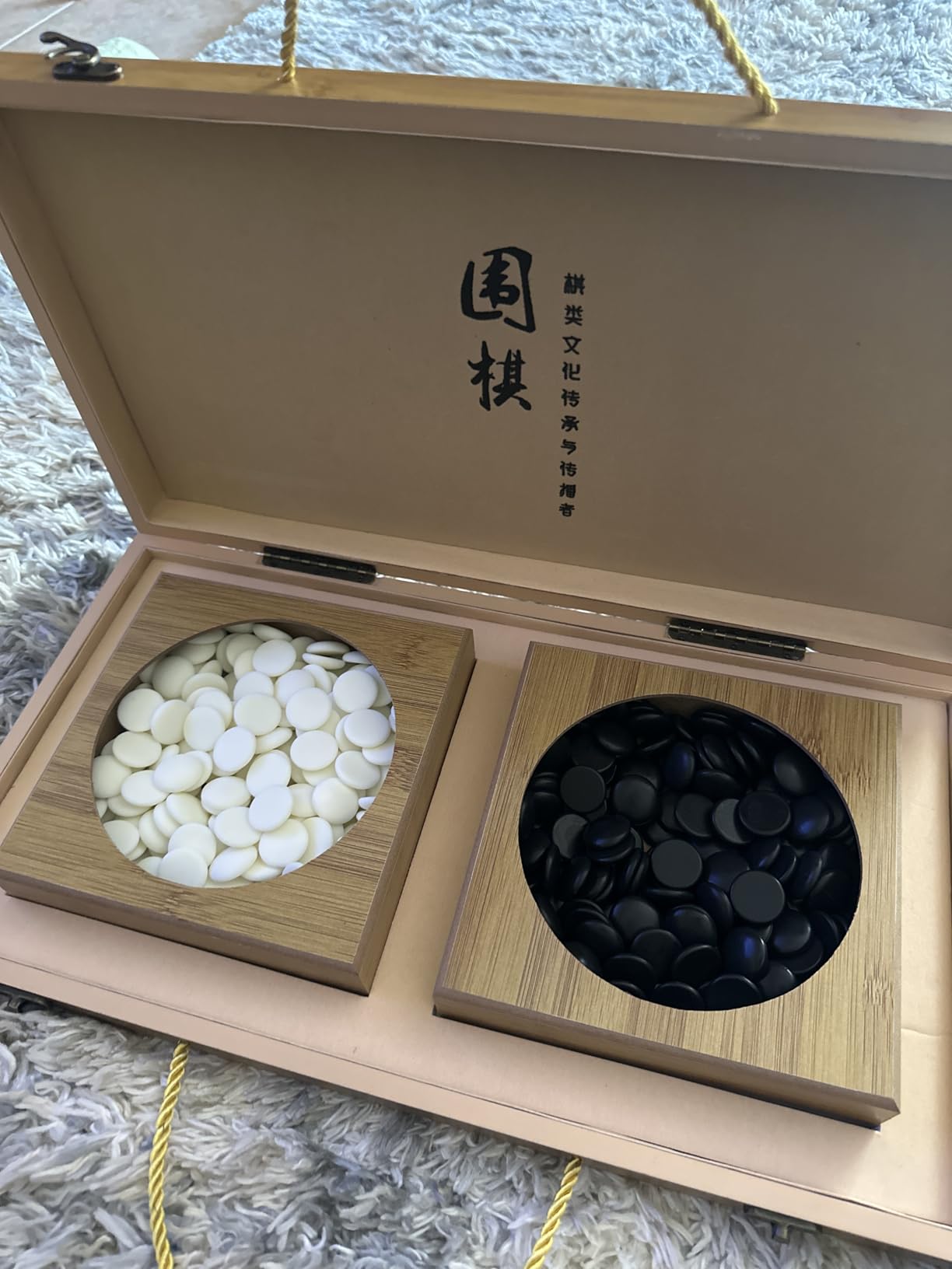 19 x19 Folding Go Bowls and Imitation Jade Go Pieces - Classic Strategy Board Game (Weiqi) customer photo 1
