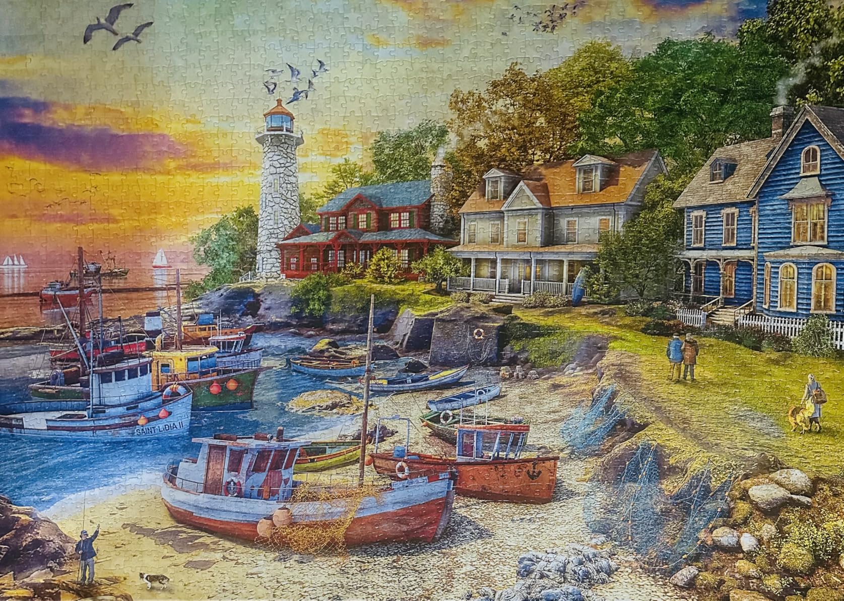 Buffalo Games Dominic Davison - American Harbor Town - 2000 Piece Jigsaw Puzzle - 38.5 x 26.5 in, Poster Included - Precision Cut Parts - 2000 Piece Puzzles for Adults customer photo 2