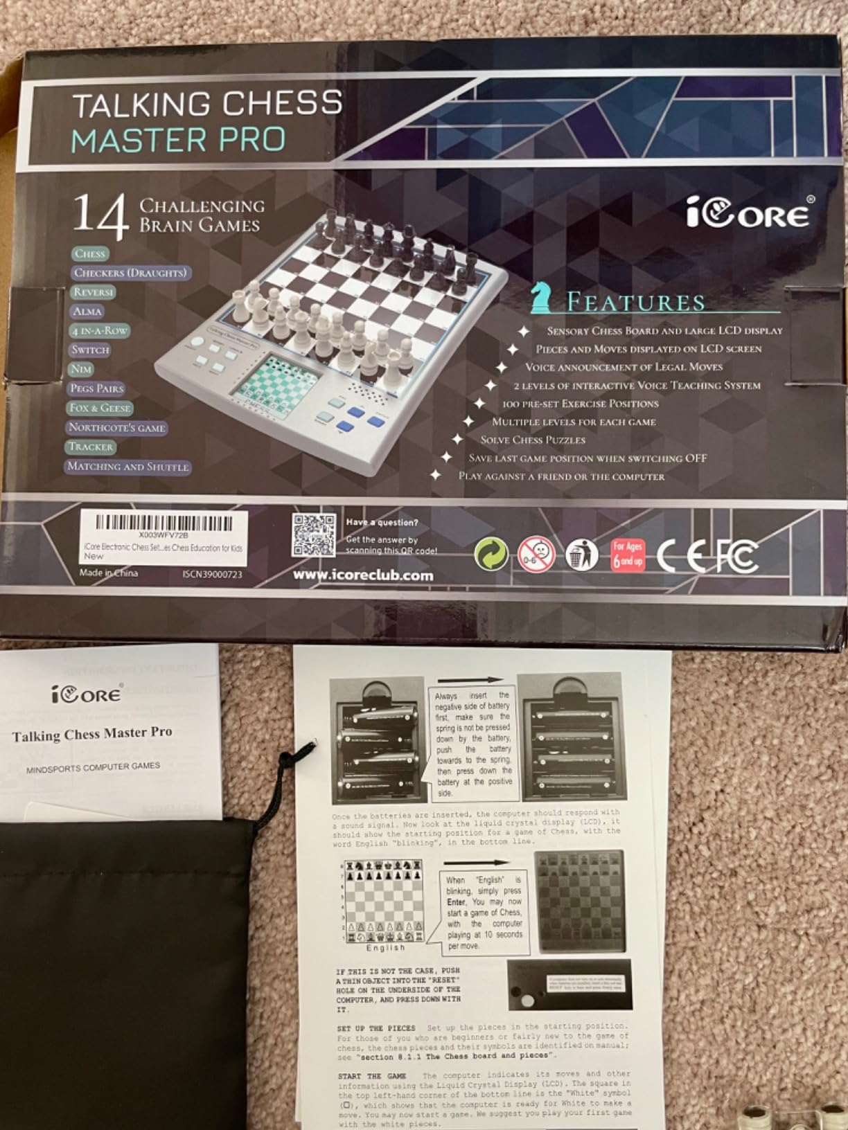iCore Electronic Chess Set, Talking Computer Chess Board, 100 Preset Exercises, 5 Levels, 40 Famous Electronic Chess Games for Kids & Adults customer photo 1