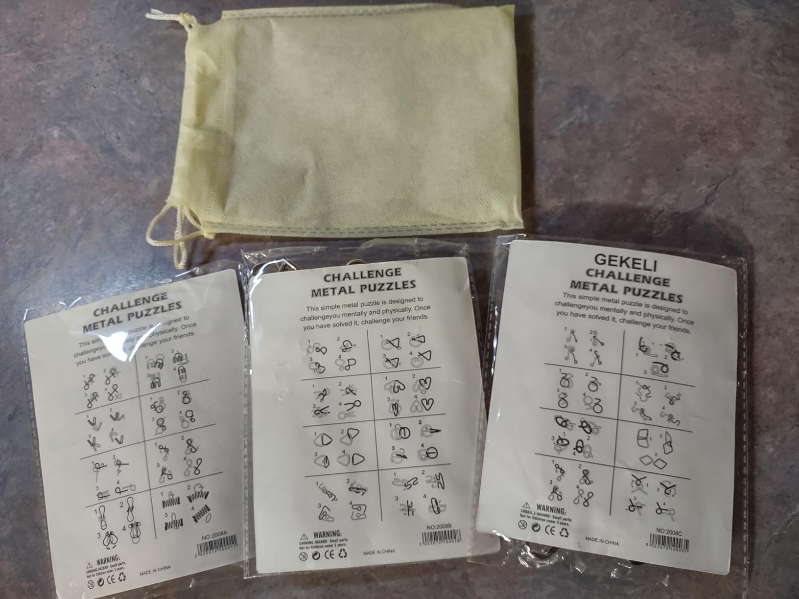 Metal Wire Puzzle Set of 24 with Pouch, Brain Teaser IQ Test Disentanglement Iron Link Unlock Interlock Game Chinese Ring Magic Trick Toy for Party Favor Kids Adults Challenge customer photo 2