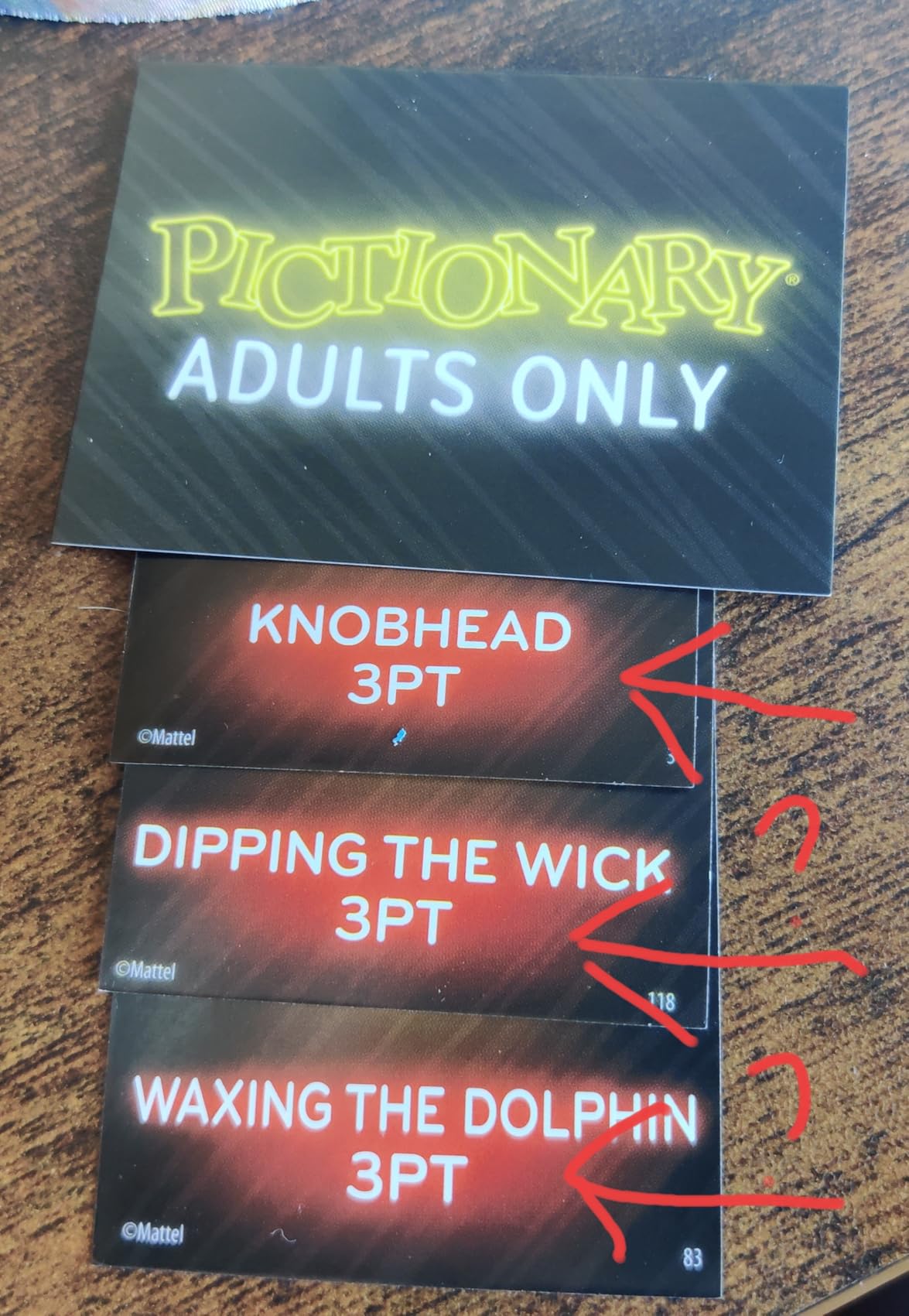 Mattel Games Pictionary Adults Only Party Drawing Game with Silly Sketches & NSFW Clue Cards, Boards, Markers & Sand Timer customer photo 2
