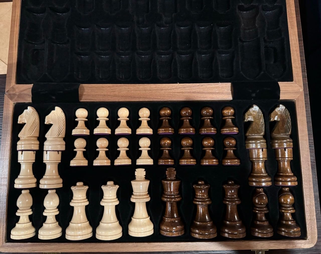 Chess Armory Wooden Chess Set 15 Inch - Premium Walnut Wood Handcrafted Game Board for Adults and Kids with Extra Queen Pieces and Storage Box - Ideal for Home and Travel - Non-Magnetic customer photo 1
