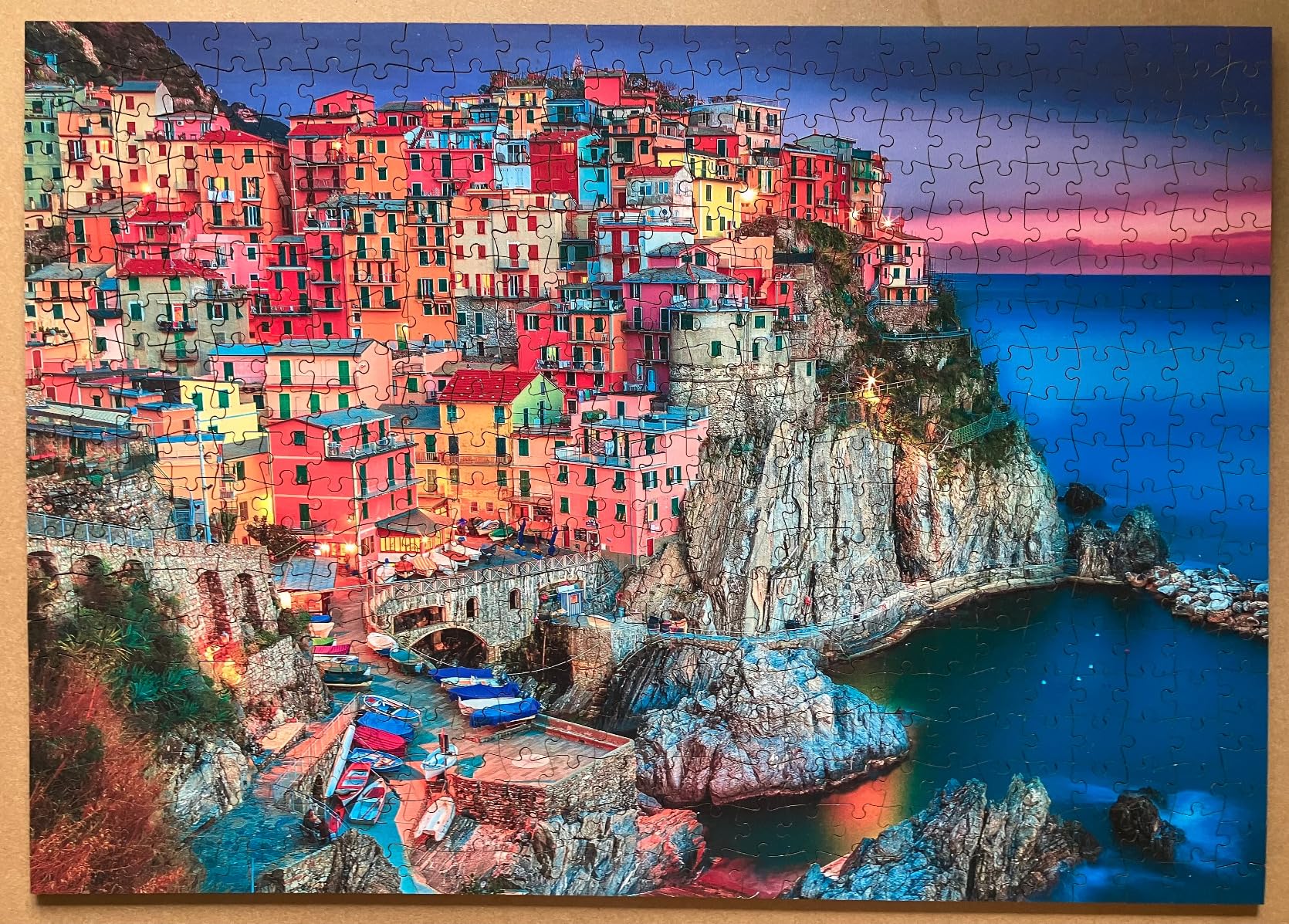 Buffalo Games - 500 Piece Wooden Jigsaw Puzzle - Cinque Terre - Standard Cut Pieces - Wooden Box - Full Size Poster, Ages 14 - Precision-Cut Pieces, Beautiful Artwork, and Hours of Relaxing Fun customer photo 2