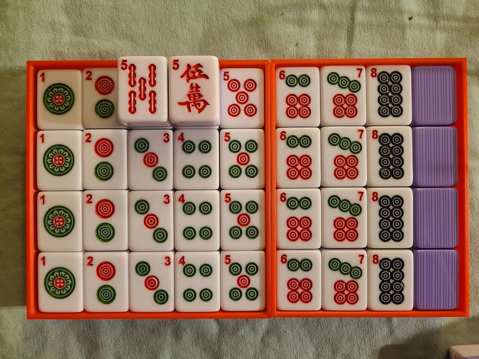 Chinese Small Mahjong Set, 144 Numbered Melamine 1.17