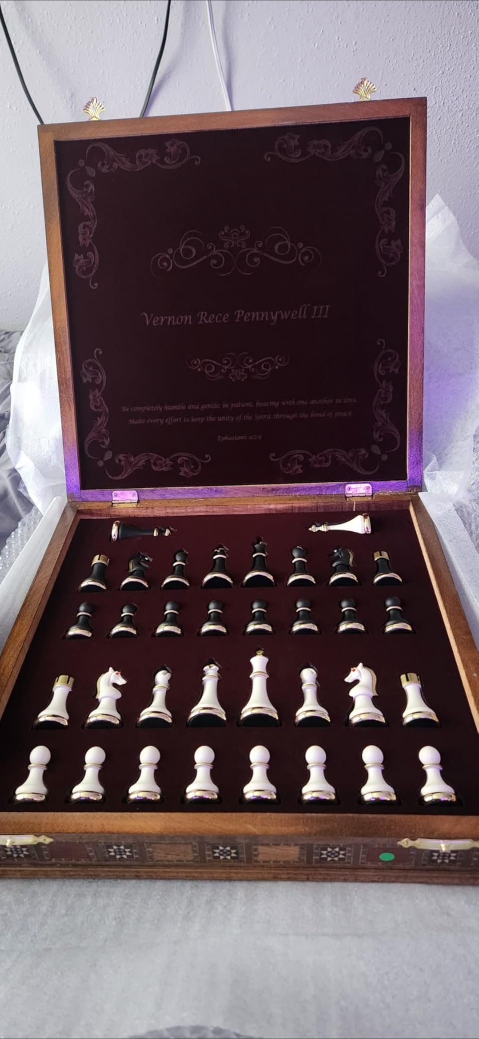Antochia Crafts 16.5 Inches Large Chess Set for Adults - Luxury Chess Pieces with 2 Extra Queens and Wooden Chess Board with Mosaic Details (Black) customer photo 1