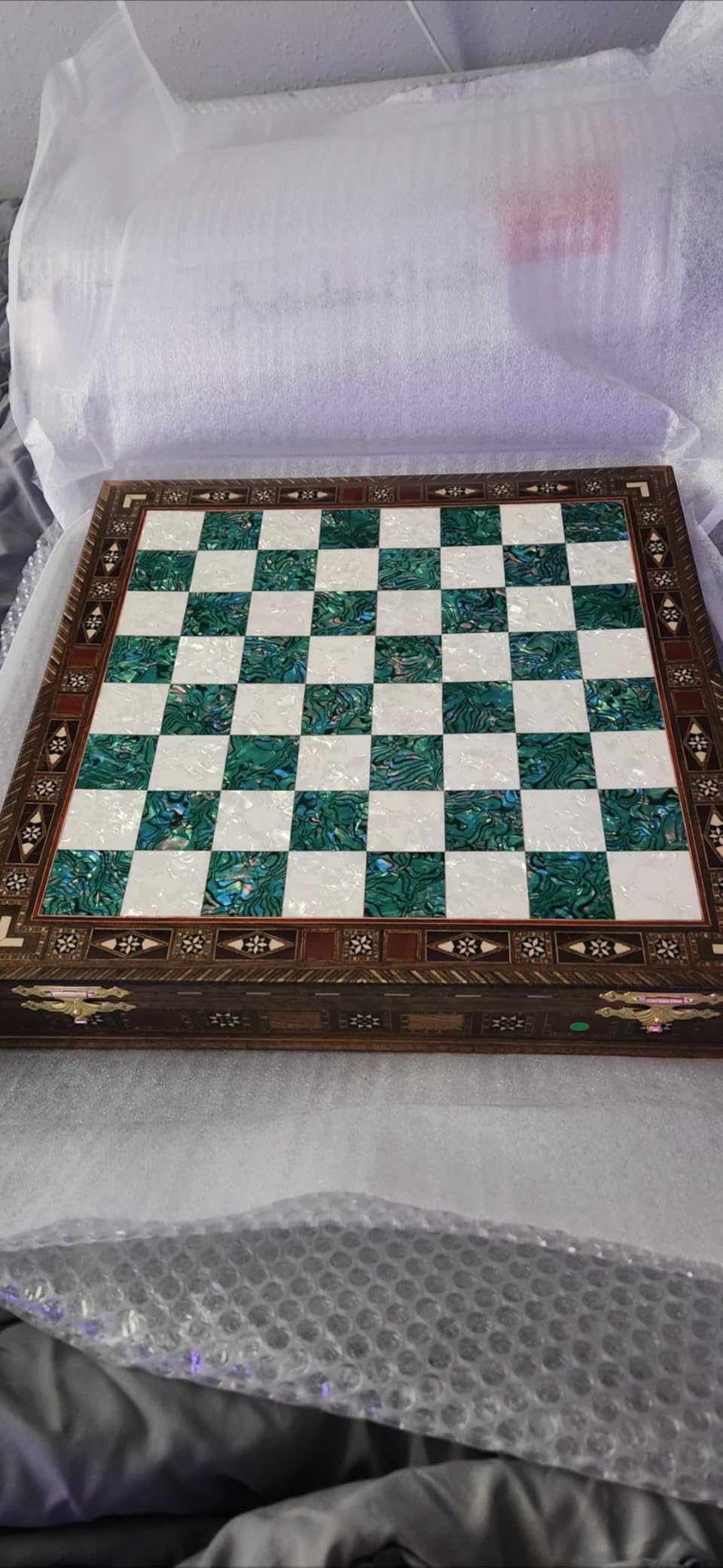 Antochia Crafts 16.5 Inches Large Chess Set for Adults - Luxury Chess Pieces with 2 Extra Queens and Wooden Chess Board with Mosaic Details (Black) customer photo 2