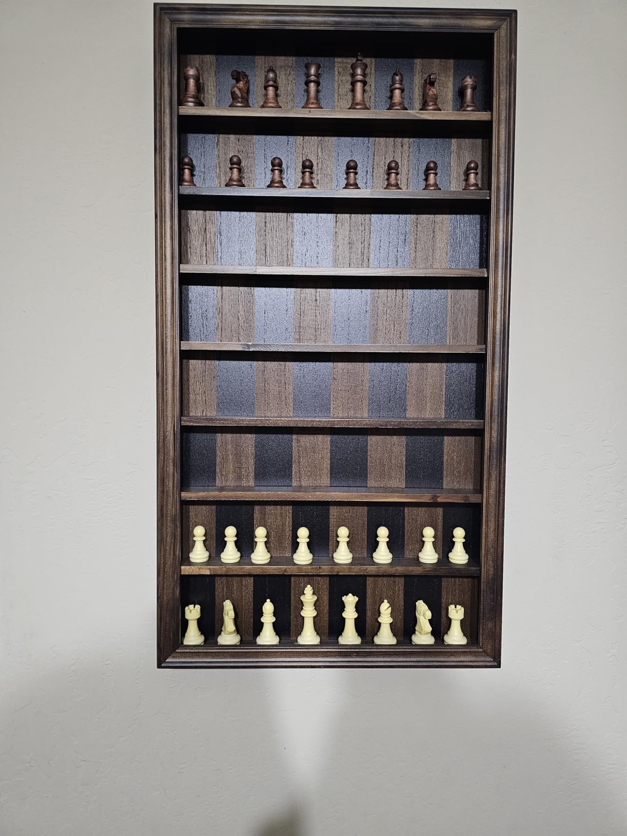 Wall Mount Chess Board Game Wooden Giant Chess Game Set Vertical Hanging Display Case Family Play Game Art Decor for Home customer photo 1