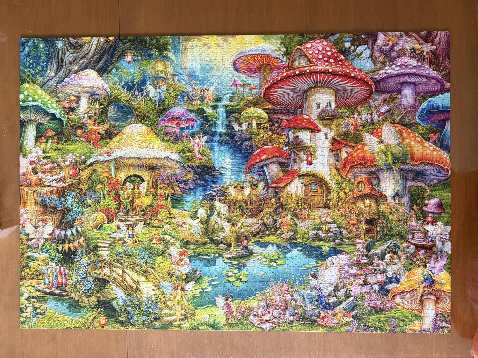 Buffalo Games Aimee Stewart Merry Mushroom Village Picnic 2000 Piece Jigsaw Puzzle - Large, Multicolor, Rectangular - 2000 Piece Puzzle for Adults - Precision Fit - Poster Included customer photo 1