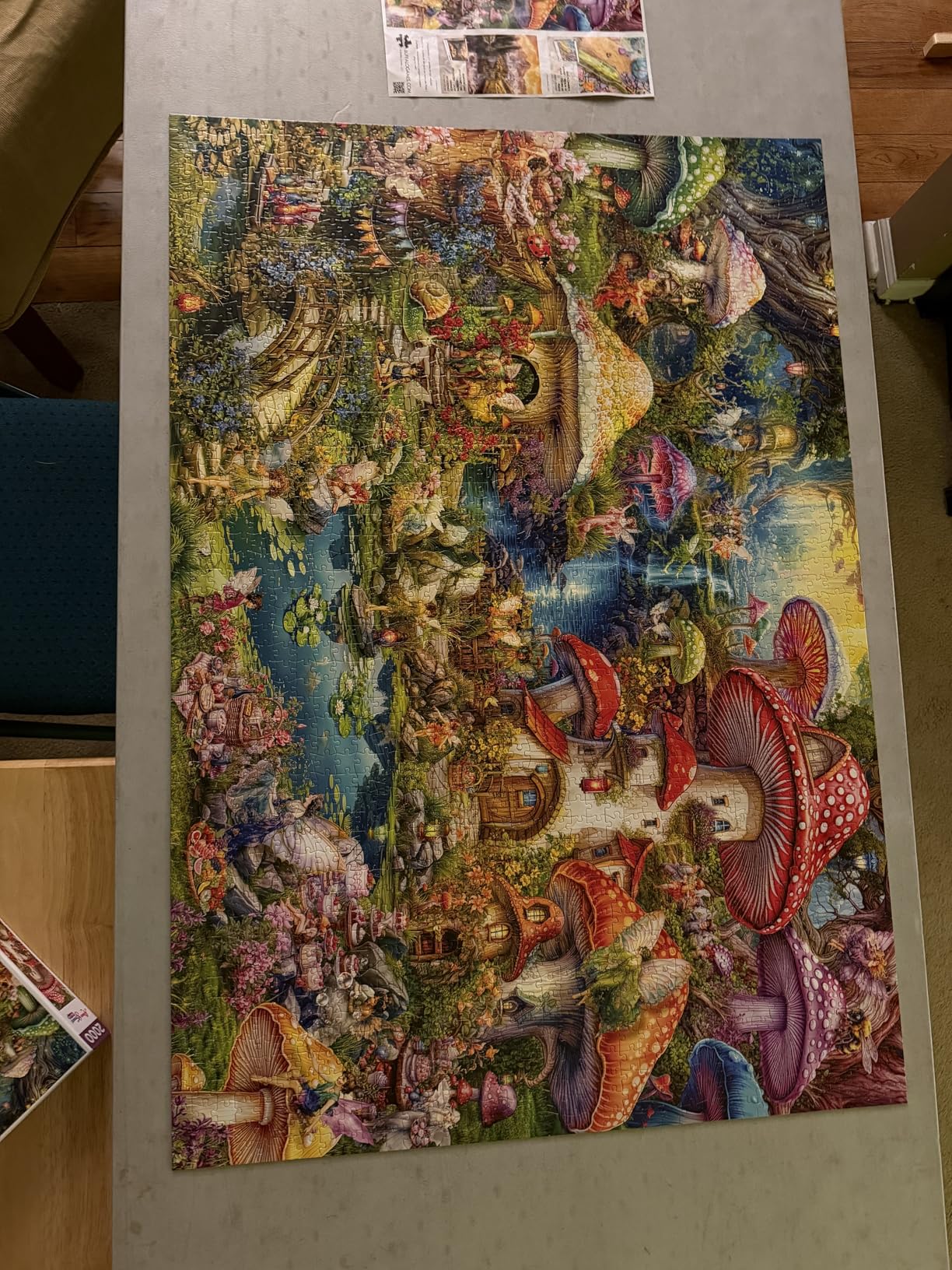 Buffalo Games Aimee Stewart Merry Mushroom Village Picnic 2000 Piece Jigsaw Puzzle - Large, Multicolor, Rectangular - 2000 Piece Puzzle for Adults - Precision Fit - Poster Included customer photo 2