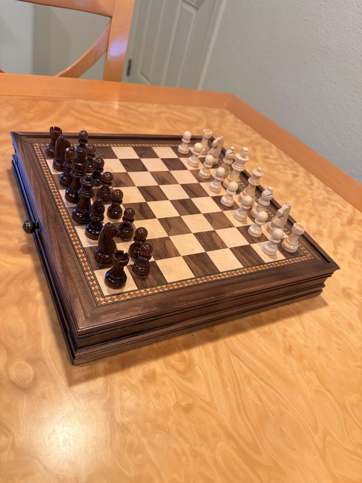 Peradix Magnetic Chess and Checkers Set with 2 Built-in Storage Drawers, 15