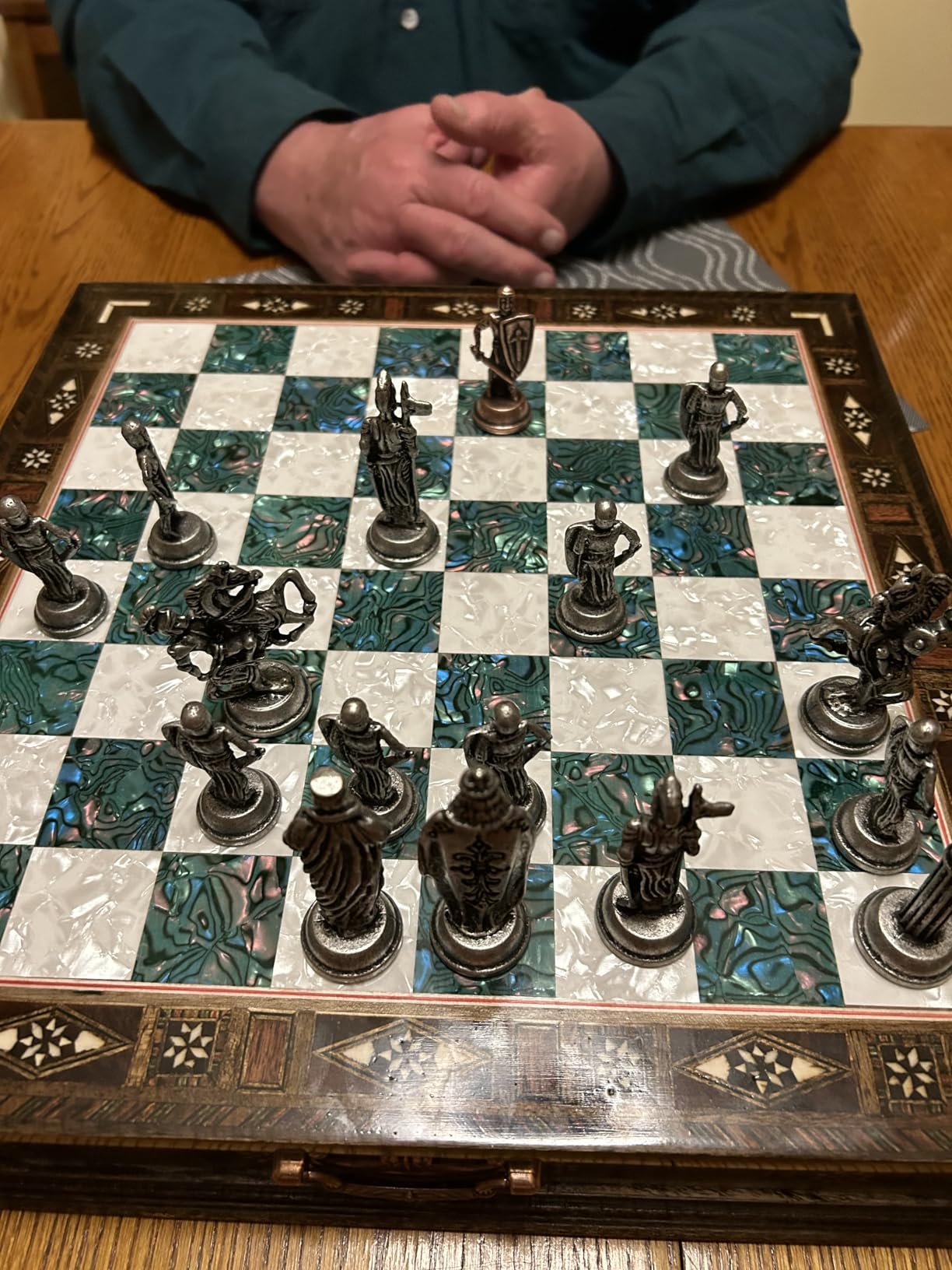 15'' Handmade Wooden Chess Set with British Army Metal Pieces - Luxury Storage Board - Gift for Adults, Fathers & Collectors customer photo 1