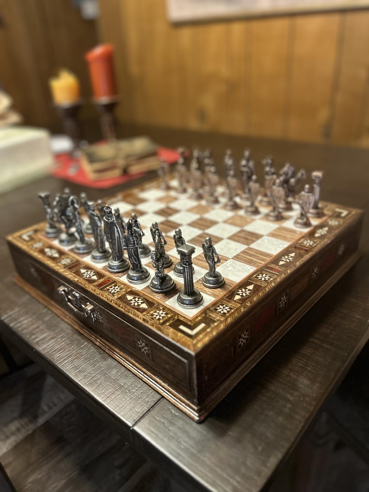 15'' Handmade Wooden Chess Set with British Army Metal Pieces - Luxury Storage Board - Gift for Adults, Fathers & Collectors customer photo 2