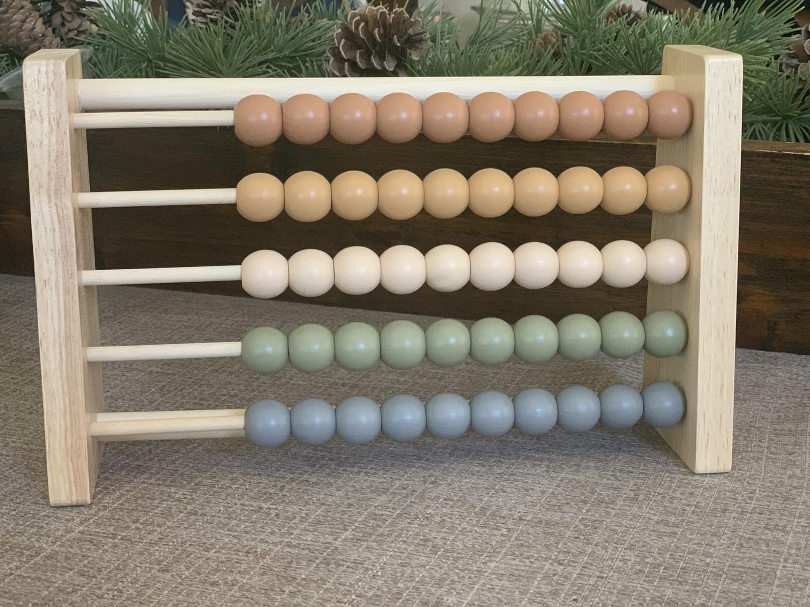 Brooklyn Neutral Boho Abacus - STEM Toy - Boho Nursery Decor and Playroom Decor - Math Toddler Toy with Beads - Montessori Toys - Aesthetic Modern Educational Wooden Toys customer photo 2