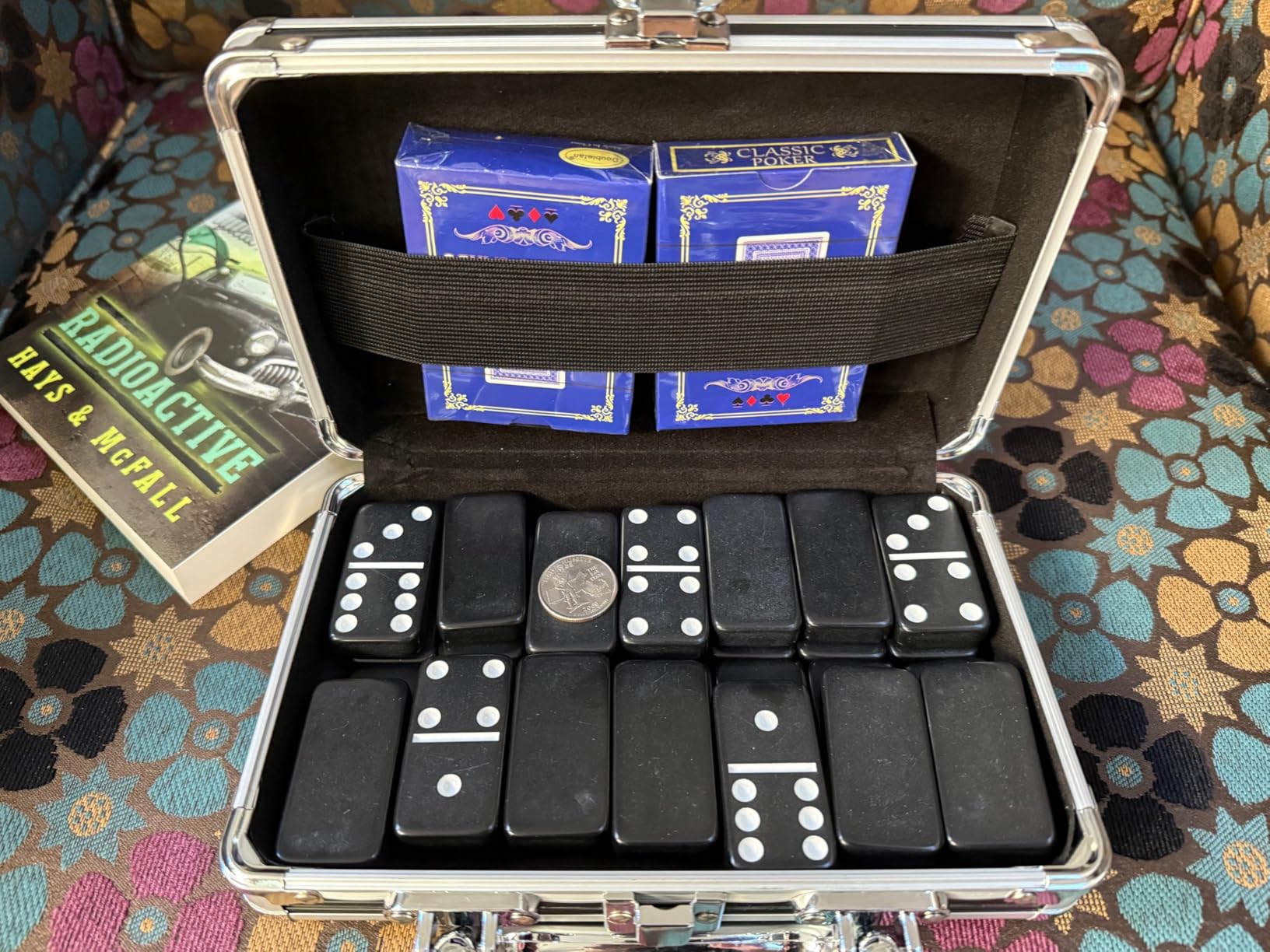 Dominos Set for Adults, Jumbo Size Black Dominoes for Classic Board Games, Double Six Jumbo Size Dominos Set 28 Tiles with Black Aluminum - Juegos de Mesa, Festival Present (2-4 Players) customer photo 1