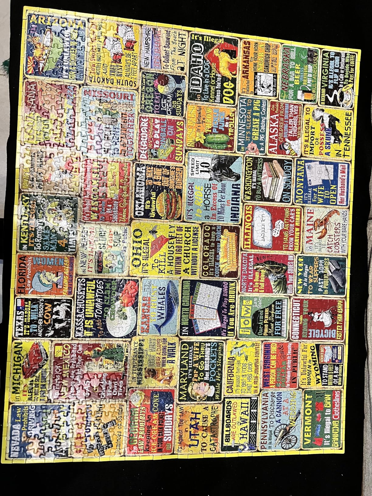 White Mountain 1000 Piece Jigsaw Puzzle Funny Rules Collage Puzzles with Large Pieces Gift for Adults and Family 24