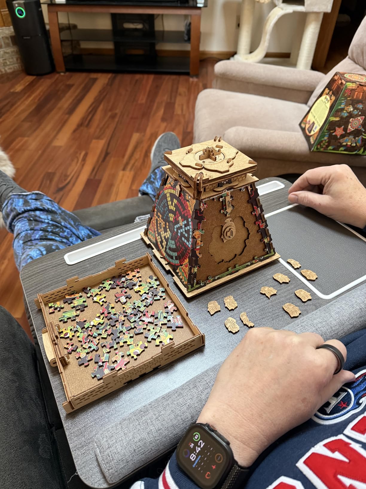 iDventure Cluepuzzle Pyramid of the Sun | Wooden 3D Puzzle & Escape Room Box | Sequential Riddles with Hidden Treasure | Fun Family Game Night Activity for Ages 10+ customer photo 1