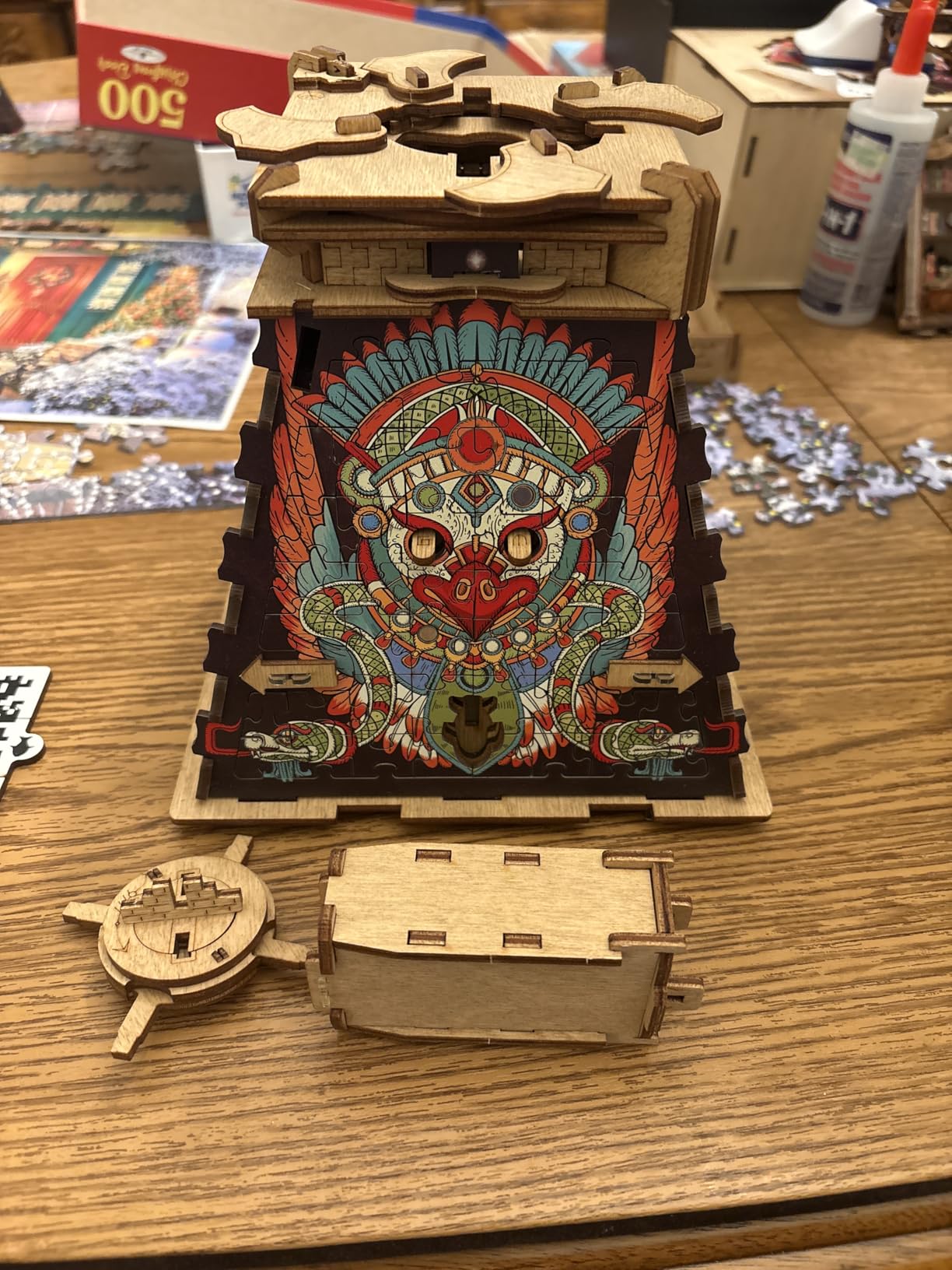 iDventure Cluepuzzle Pyramid of the Sun | Wooden 3D Puzzle & Escape Room Box | Sequential Riddles with Hidden Treasure | Fun Family Game Night Activity for Ages 10+ customer photo 2