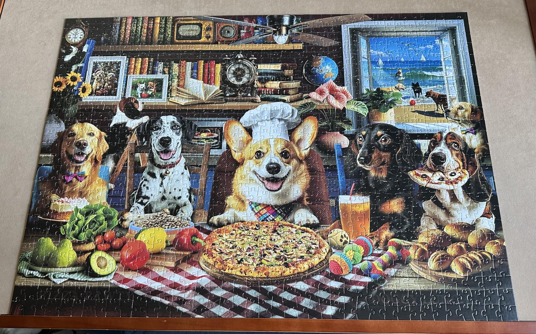 BenBen Puzzles for Adults 1000 Pieces, Dogs' Dinner Party, Dog Jigsaw Puzzle with Patterns on Back, Funny Animal Puzzle, Challenging Puzzles for Family Game Night, Home Decor customer photo 2