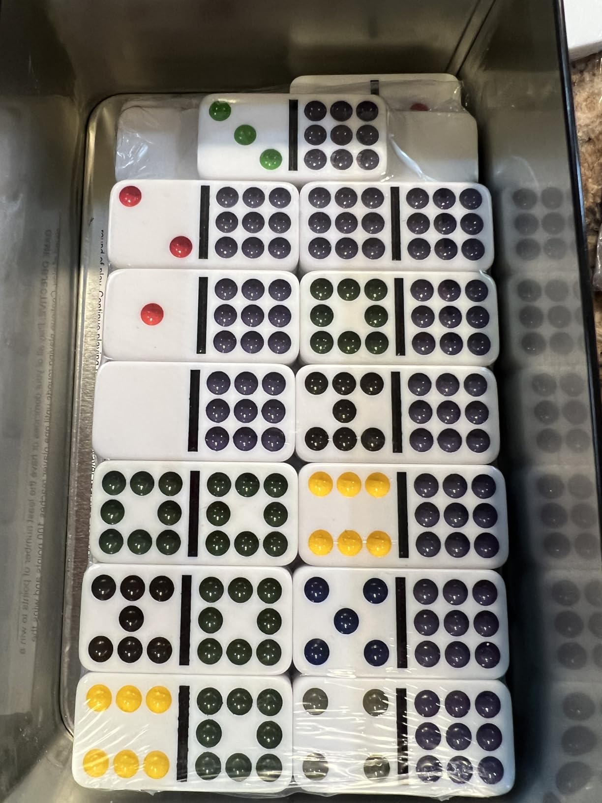 Elbow Room Games Double Twelve Dominoes Set with 91 Dominoes, 10 Trains, Starter Piece, Storage Tin - Perfect for Mexican Train, Block, and Draw - for 2-8 Players customer photo 1