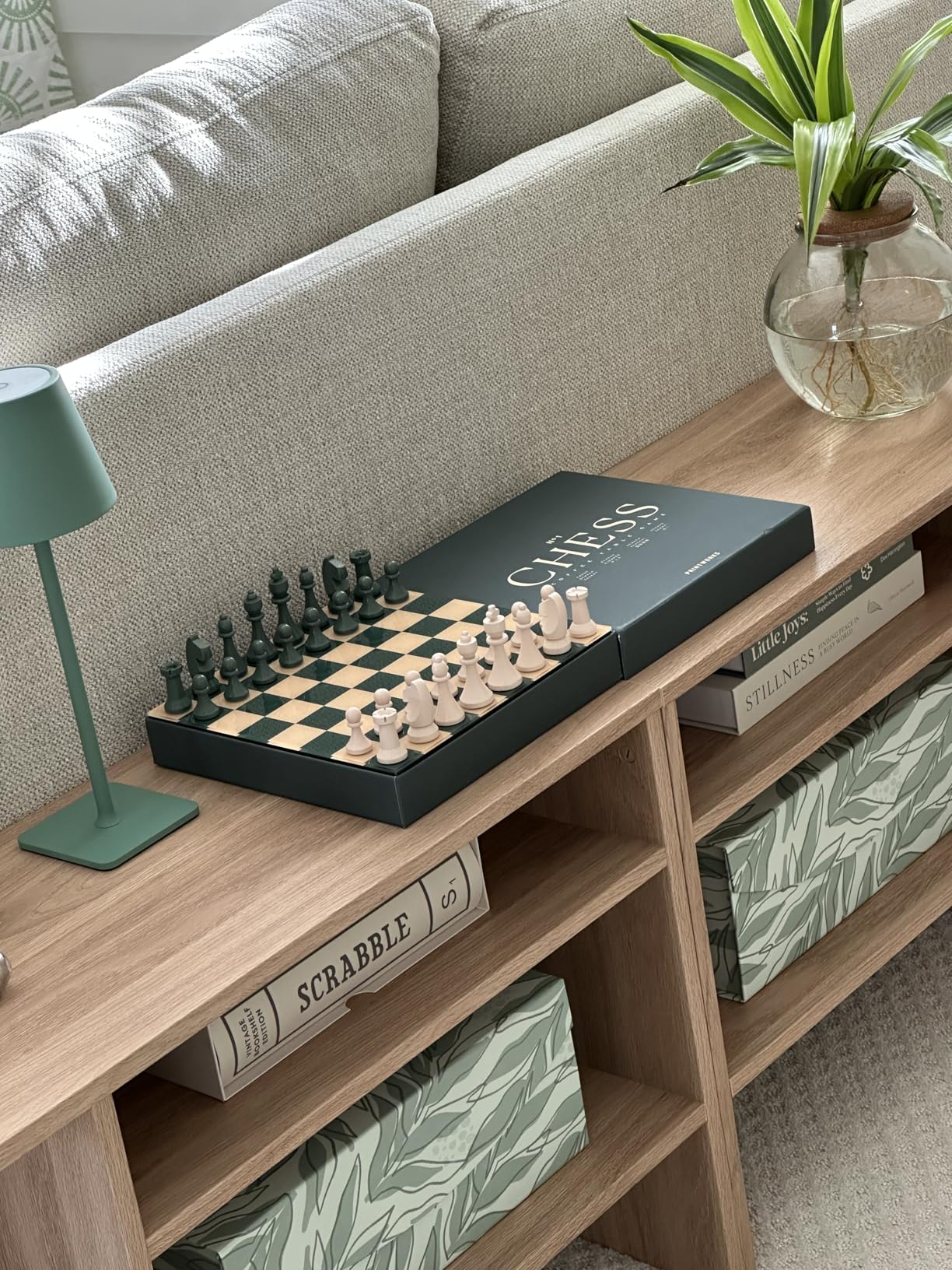 Printworks Classic Green Chess Set - Wooden Pieces with Acrylic Board - Coffee Table Game for Adults customer photo 1