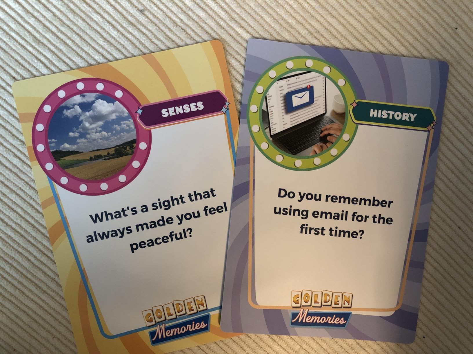ThinkPsych Golden Memories - Conversation and Memory Game for Seniors | 160 Topics | Reminiscence Therapy | Dementia Activities for Seniors and Alzheimer Support customer photo 1
