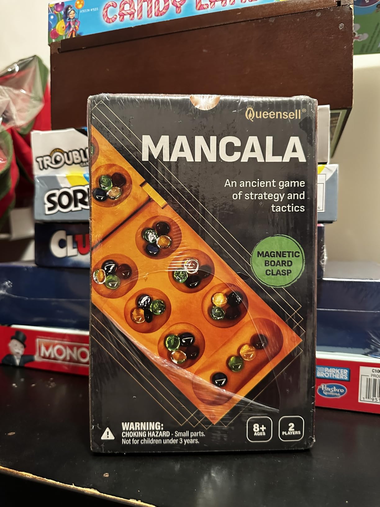 Mancala Board Game for Kids and Adults - Wooden Folding Mancala Set with Magnetic Lock and 56 Stones - Classic Strategy Board Game Travel Size customer photo 1