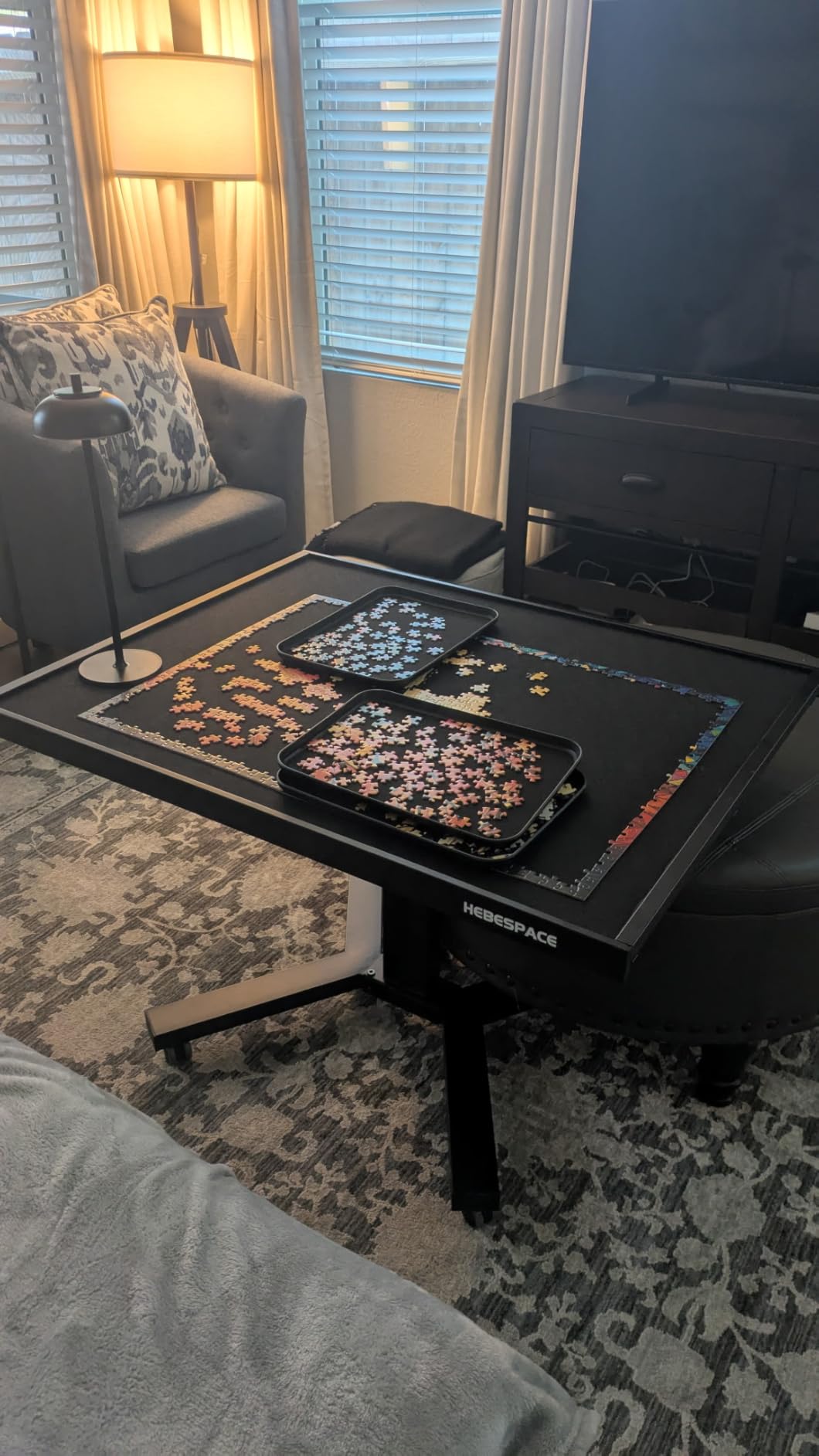 2000 Pieces Jigsaw Puzzle Table with Drawers & Legs, 41.34