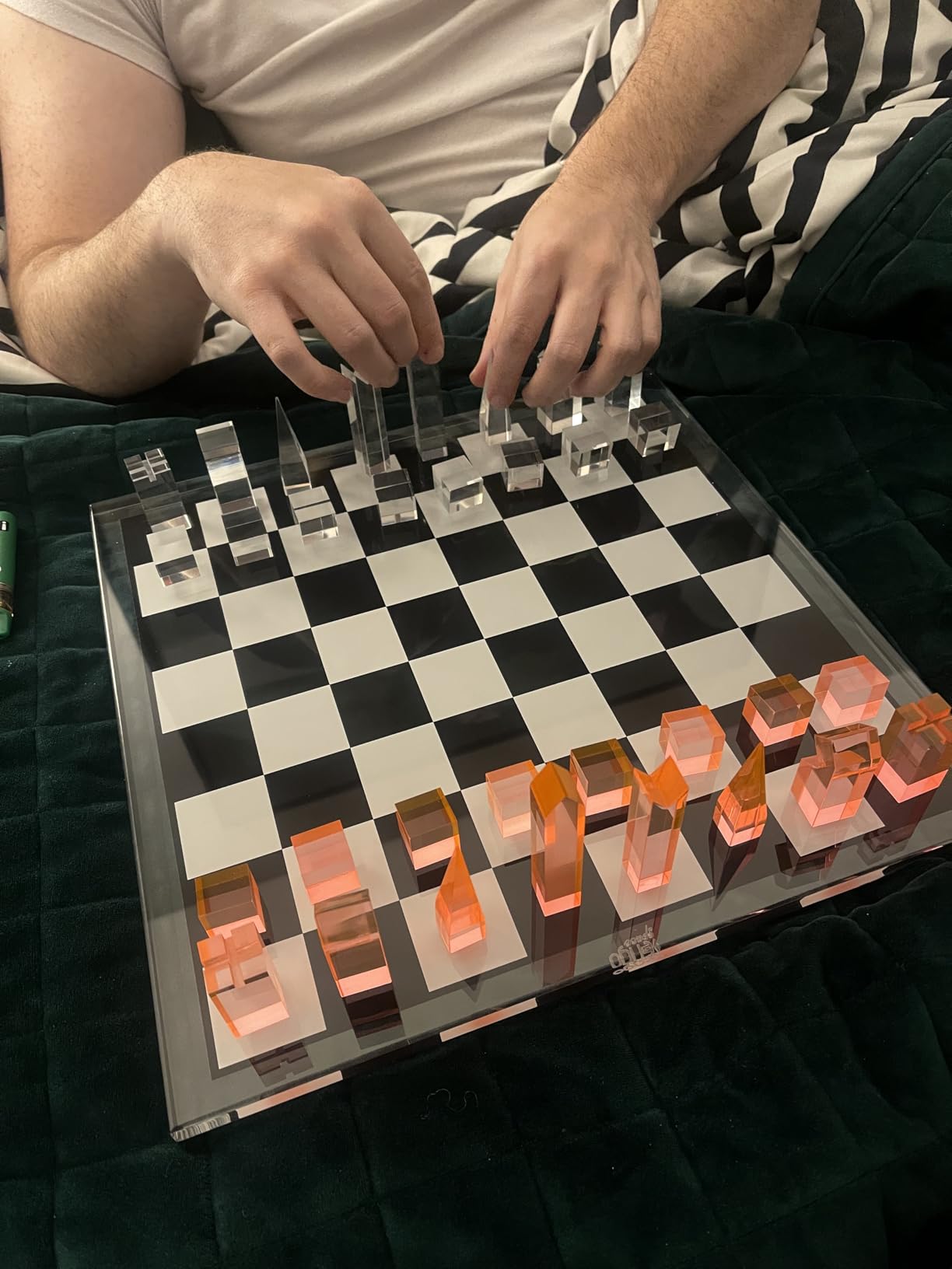 Acrylic Chess Set for Decor and Playing - Modern Pink Chess - Colorful Chess - Age 8+ customer photo 2