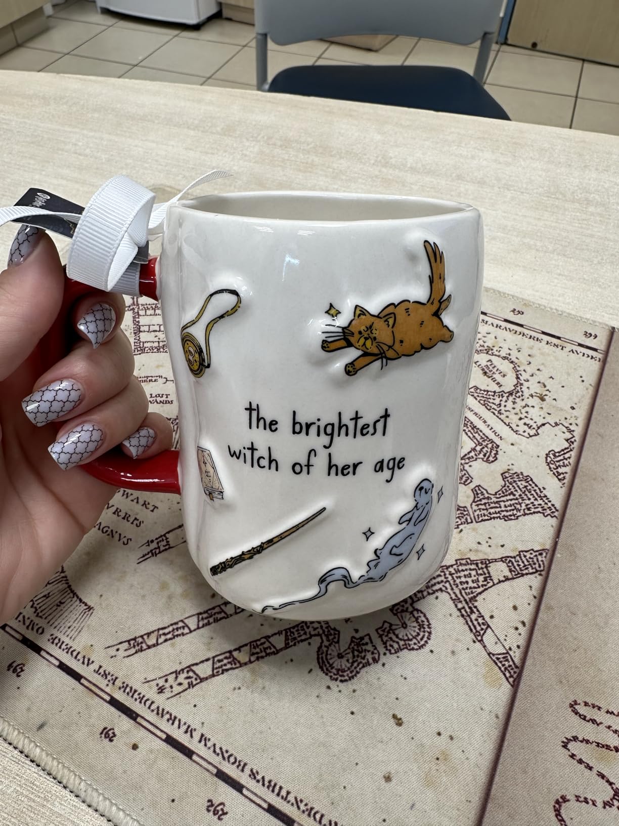 Rae Dunn Harry Potter Coffee Tea Ceramic Mug, Ron Weasley (Wizard Chess Champion) customer photo 1