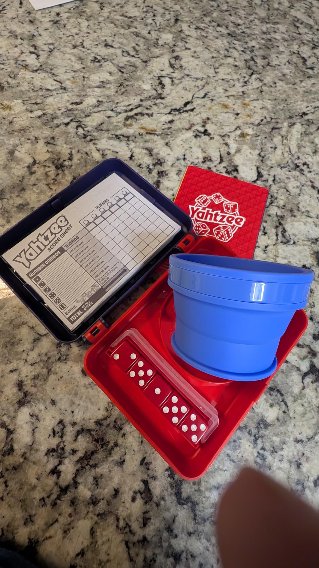 Hasbro Gaming Yahtzee Dice Game | with Collapsible Cup & Storage Case | Fun Family Games for Kids, Teens, Adults | 30 Mins. | 2 or More Players | Ages 8+ customer photo 1