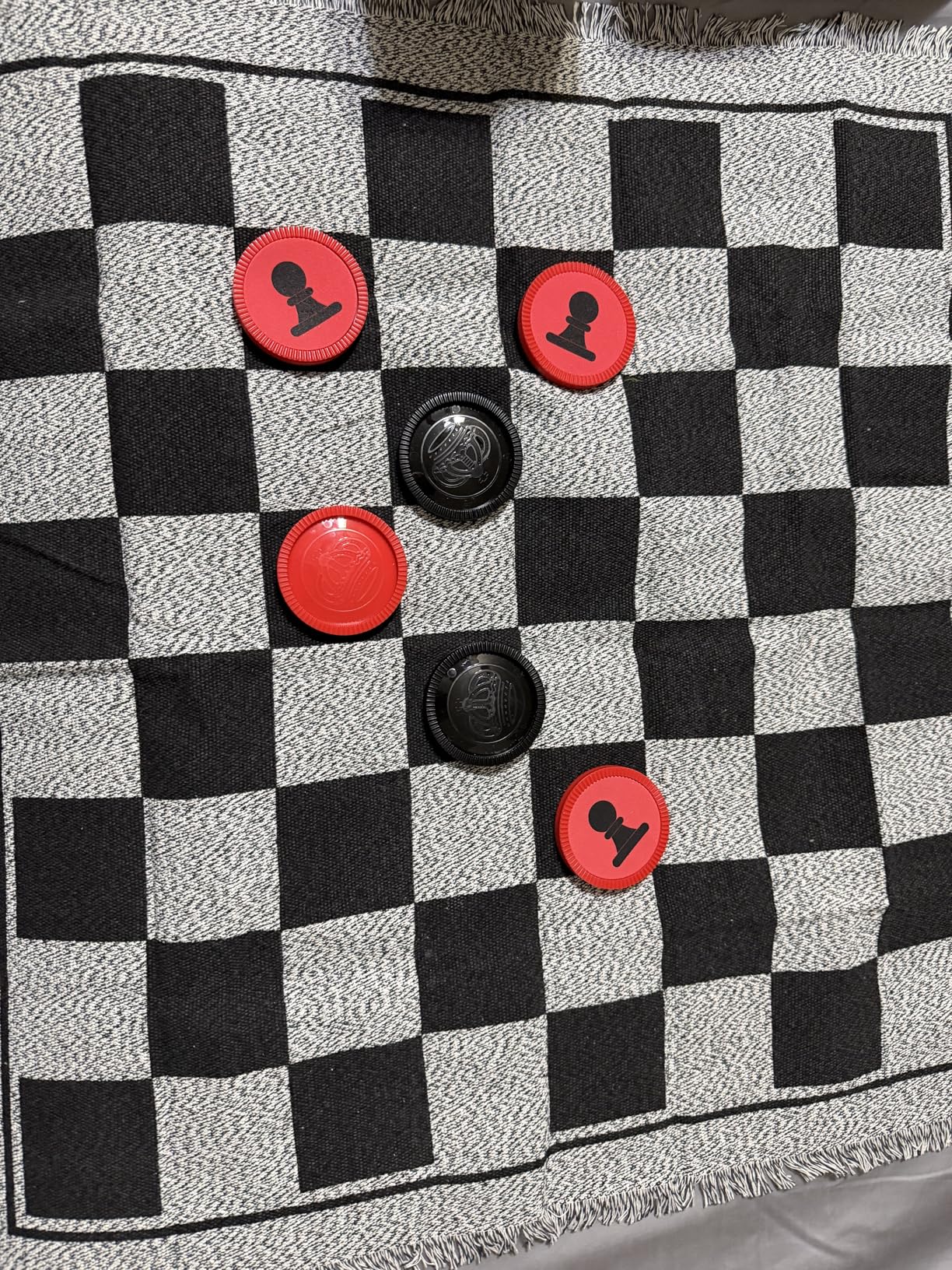 4 in 1 Vintage Giant Chess Game Set, Jumbo Checkers and Large Tic Tac Toe with Reversible Checker Board Game Mat & 34 Chess Pieces, Indoor Outdoor Board Game for Family, Camping, Yard, Lawn customer photo 1