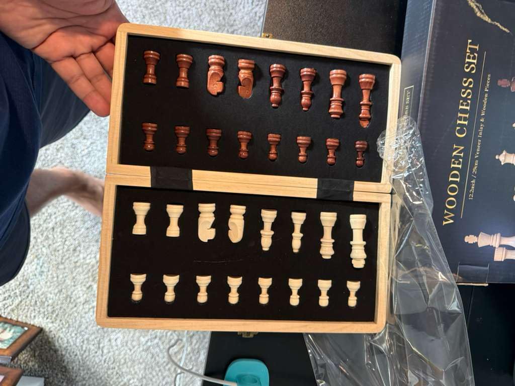 Wooden Chess Set, 11.5 inch Magnetic Chess Board Folding Design with Storage Travel Chess Game for Kids, Adults and Family Game Night customer photo 1