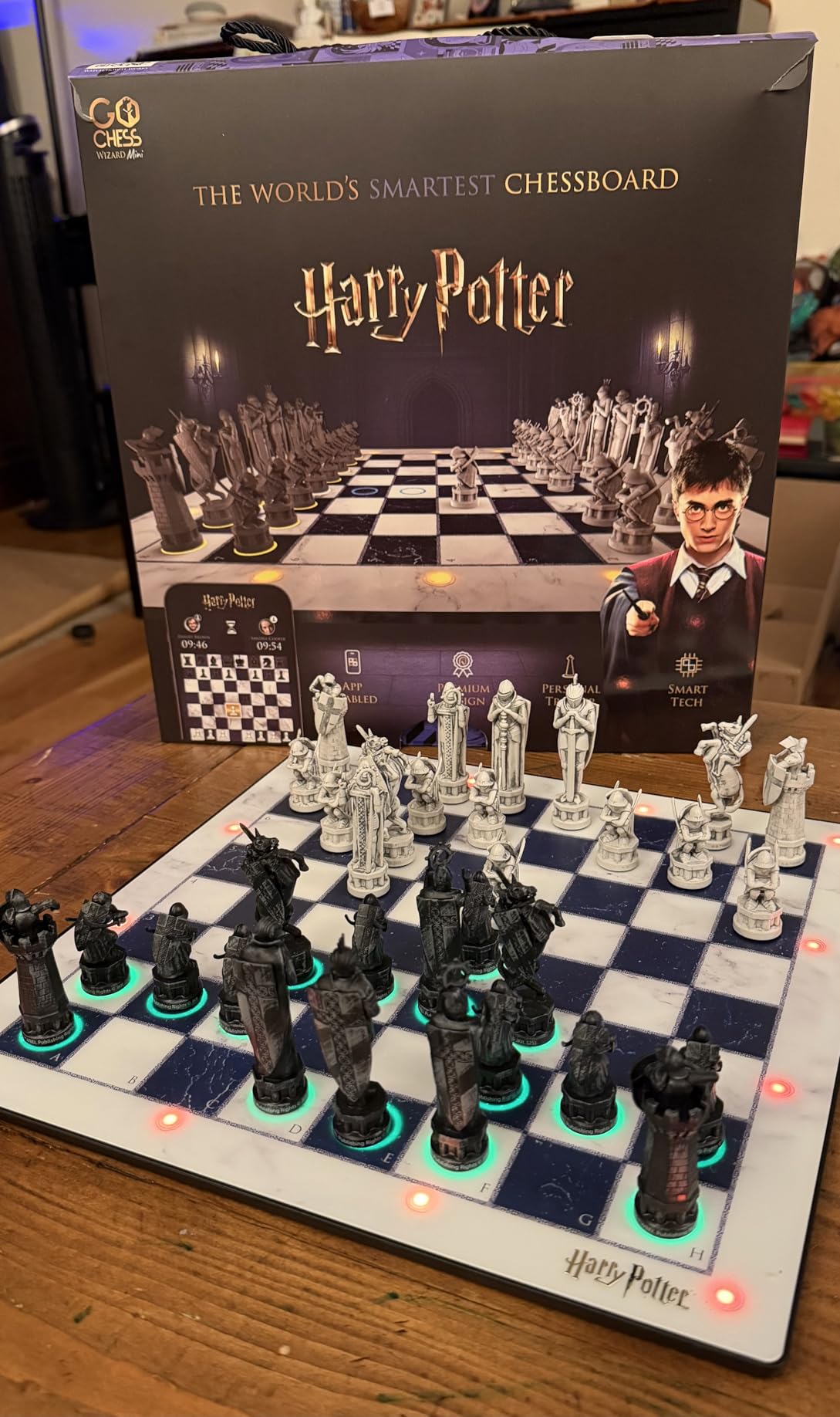 Harry Potter Electronic Chess Board Game. GoChess Mini Wizard. Light-Up Chess Set for All Skill Levels. Online Play App for Harry Potter Fans Smart Board Games Lovers customer photo 1
